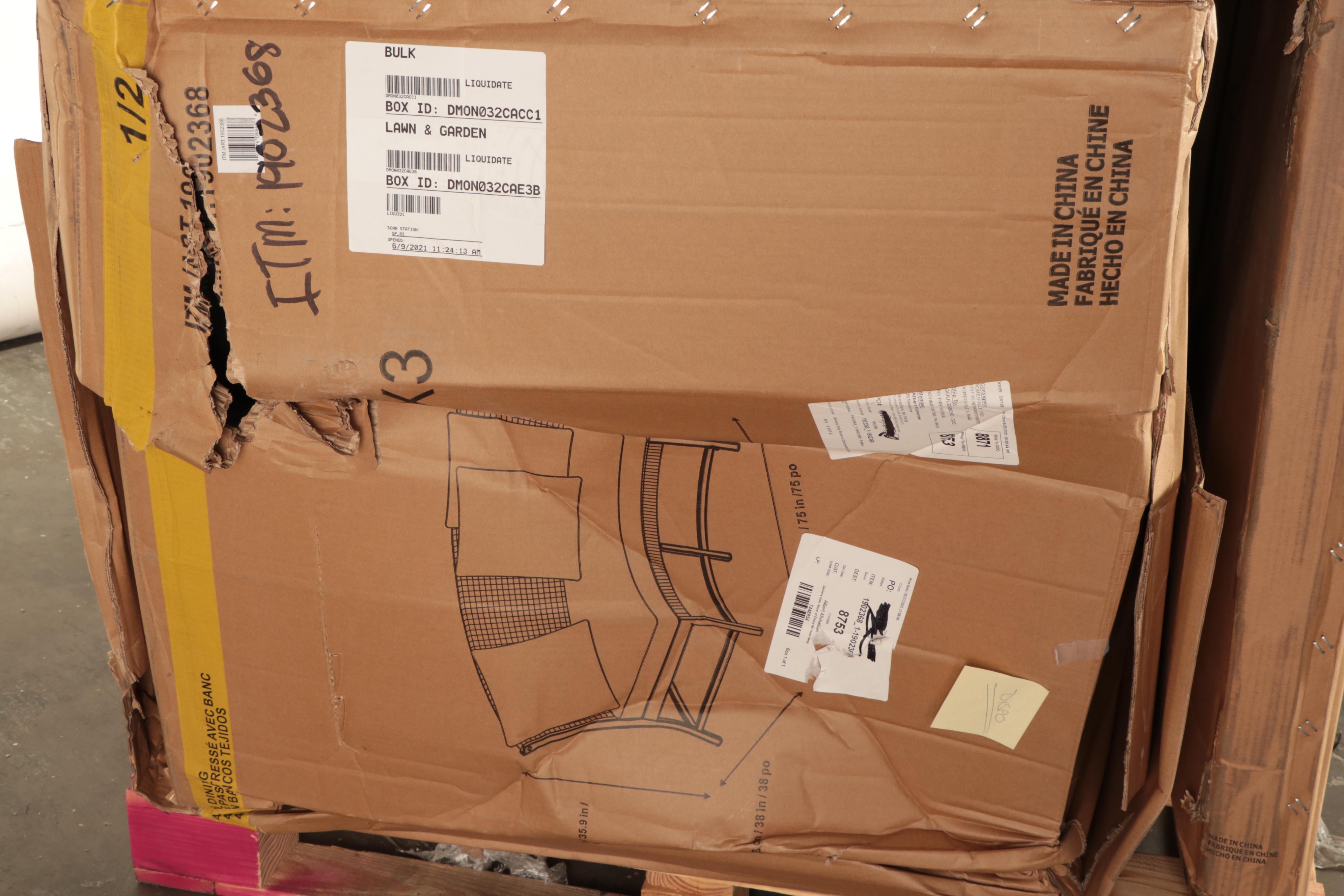 Agio "Park Falls" 4-Piece Woven Bench Dining Set