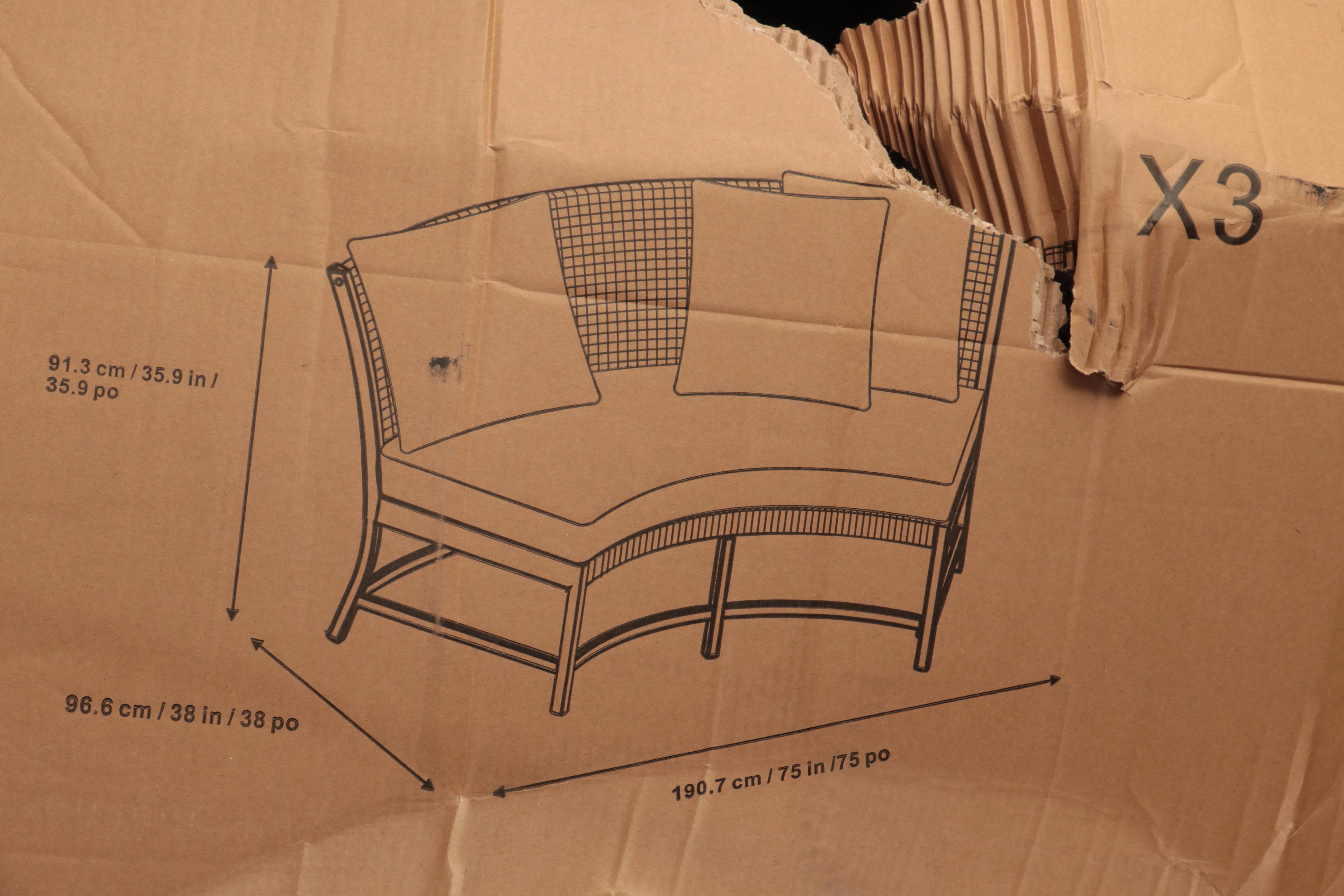 Agio "Park Falls" 4-Piece Woven Bench Dining Set