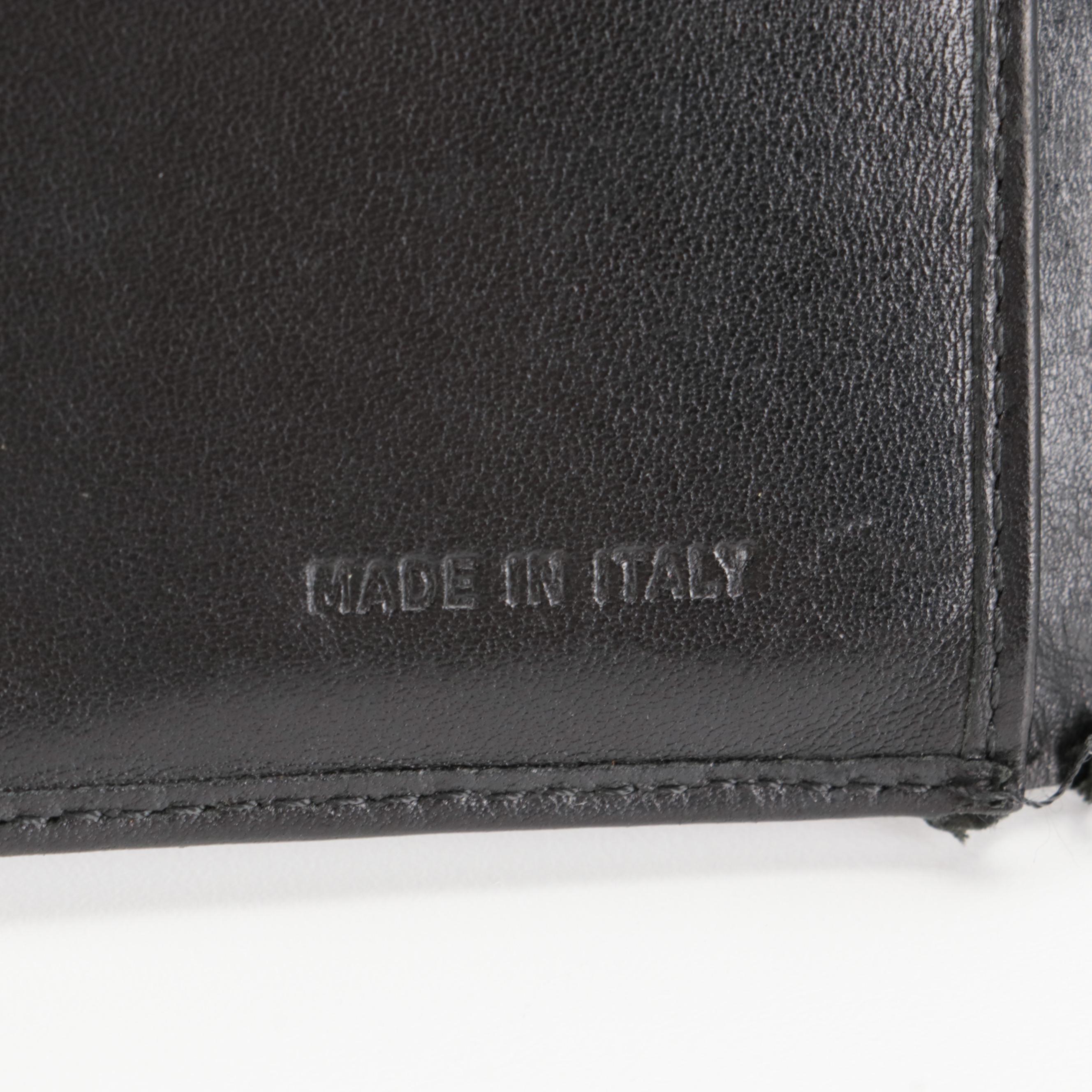 Prada Trifold Wallet in Black Lambskin Leather
