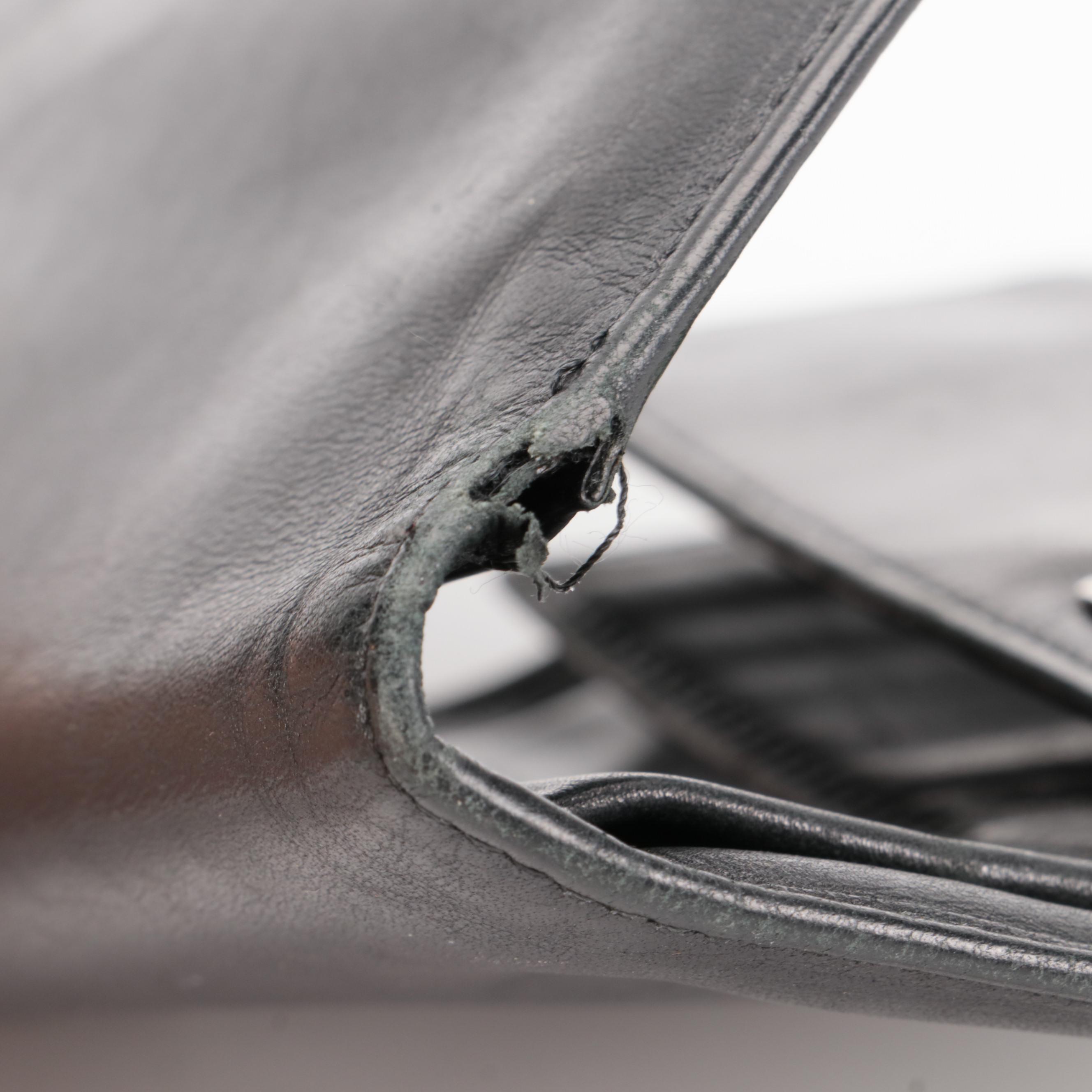 Prada Trifold Wallet in Black Lambskin Leather