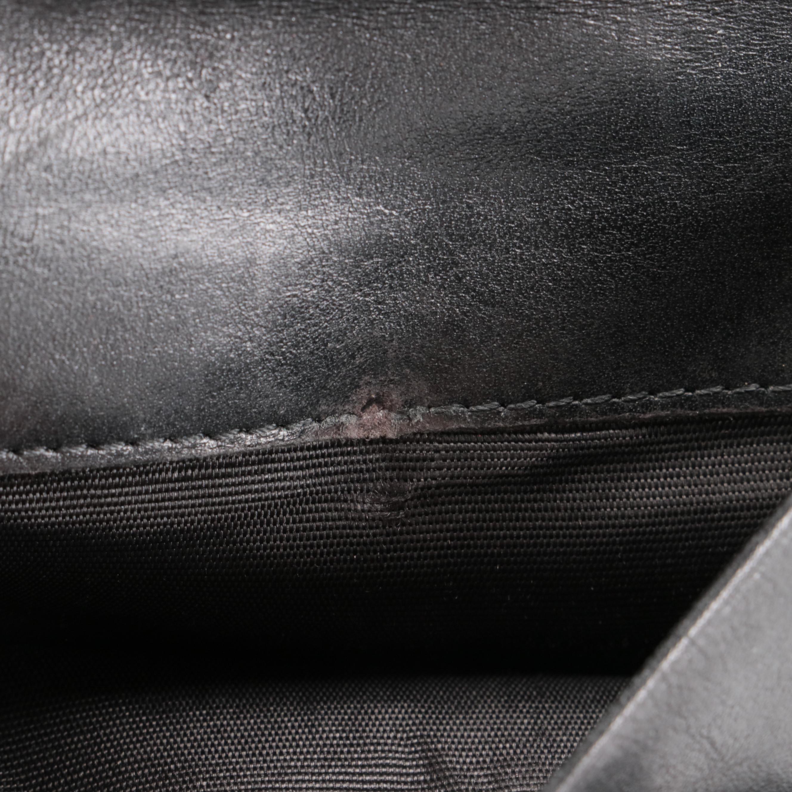 Prada Trifold Wallet in Black Lambskin Leather