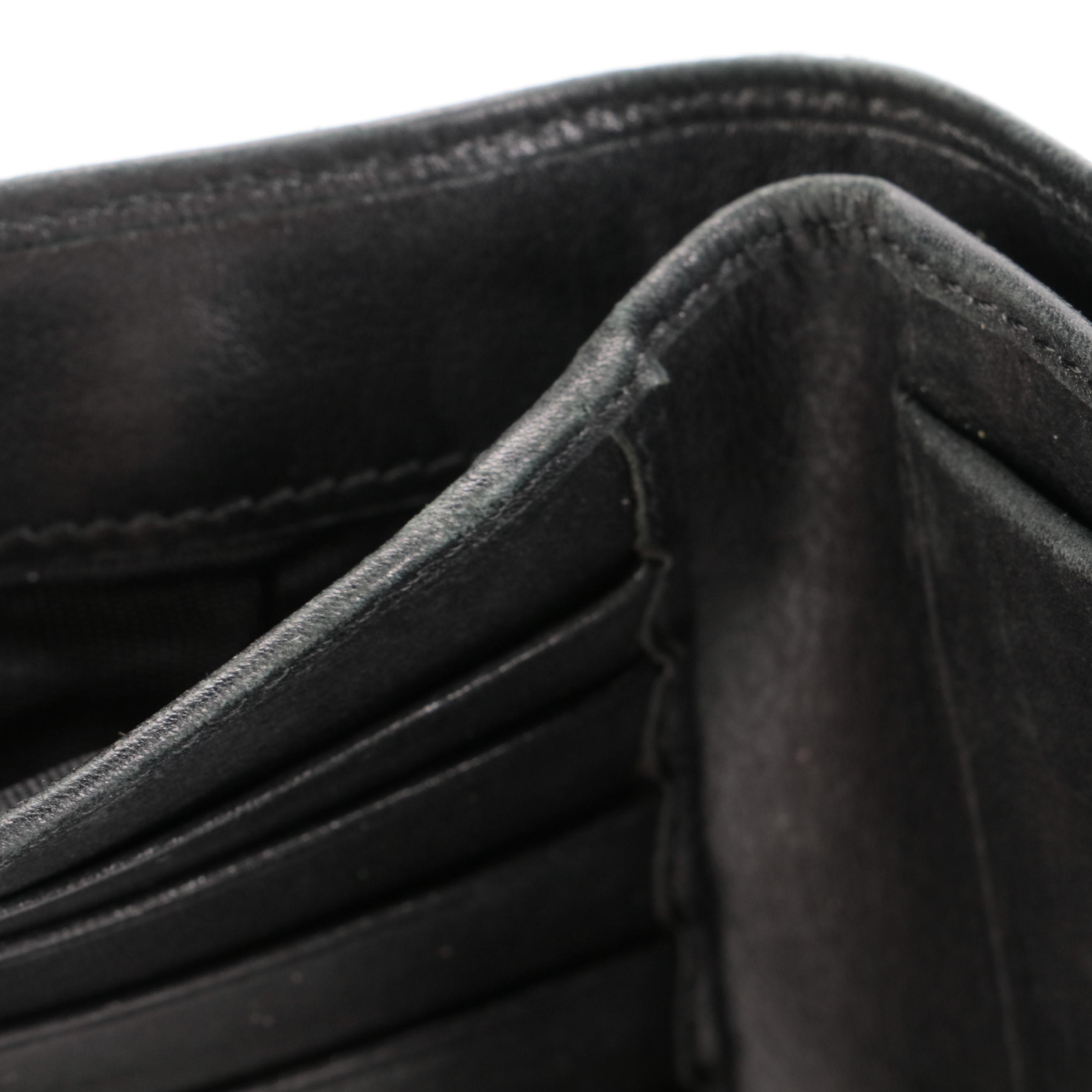 Prada Trifold Wallet in Black Lambskin Leather