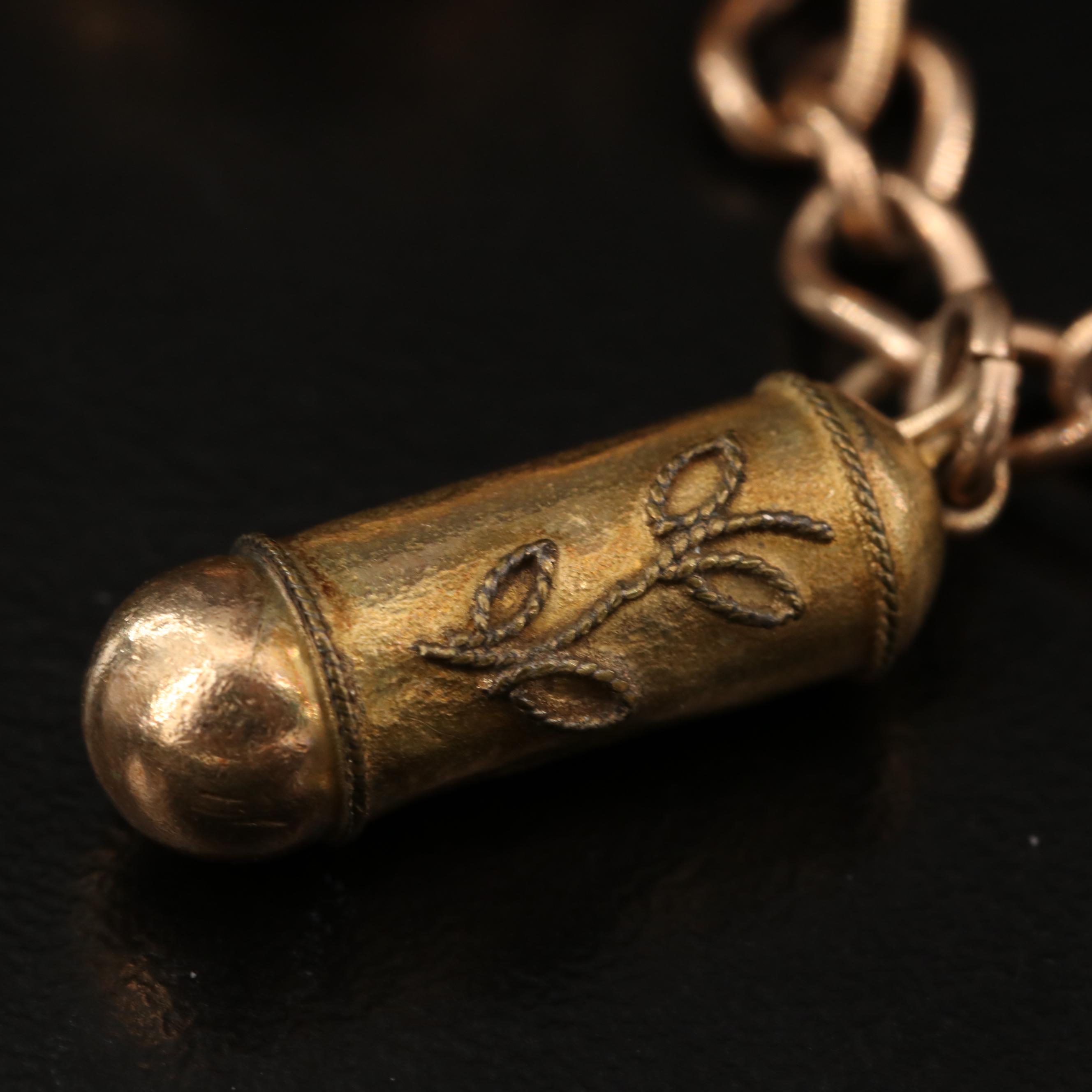 Vintage 14K Charm Bracelet with Amethyst and Glass Charms