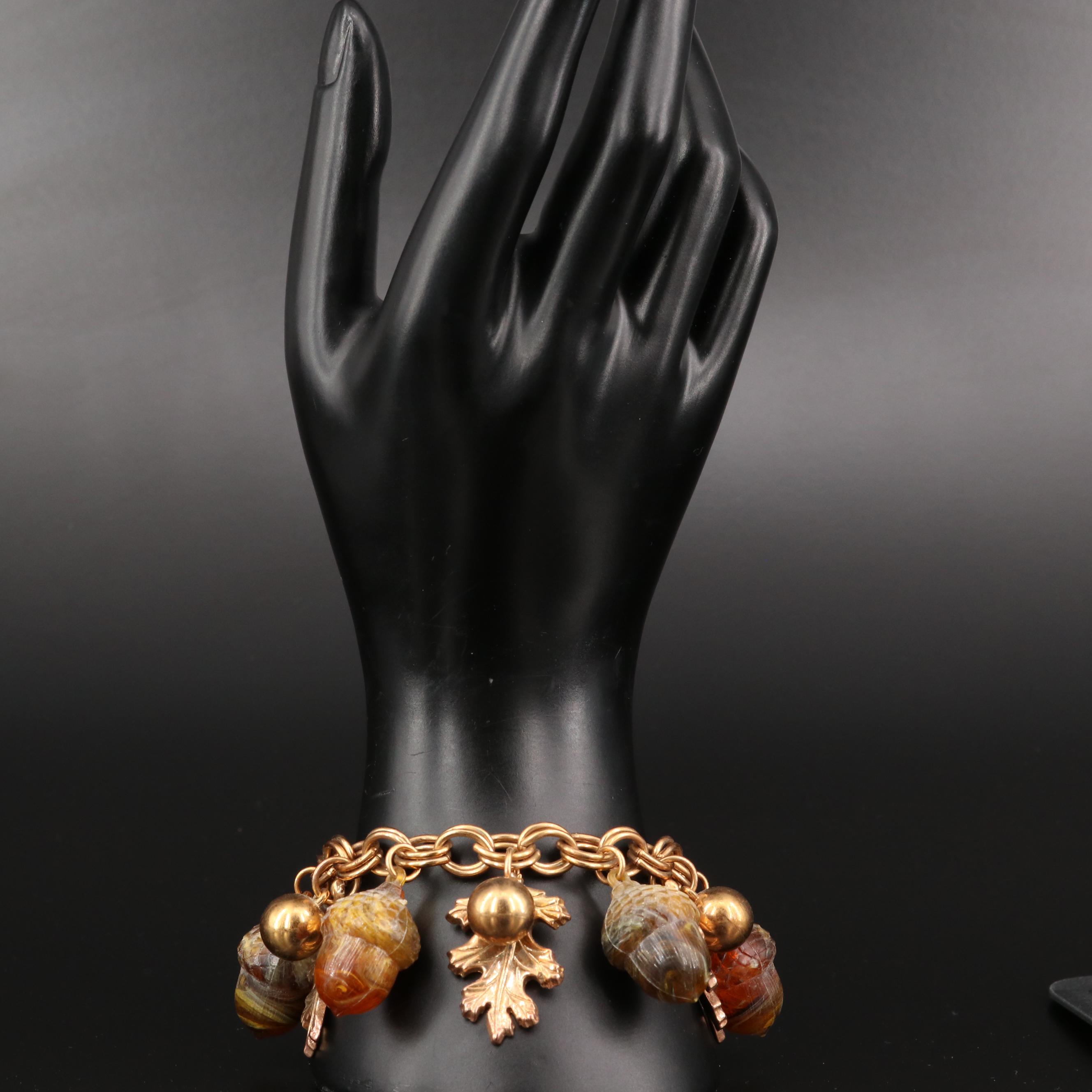 Circa 1960s Acorn and Oak Leaf Bracelet
