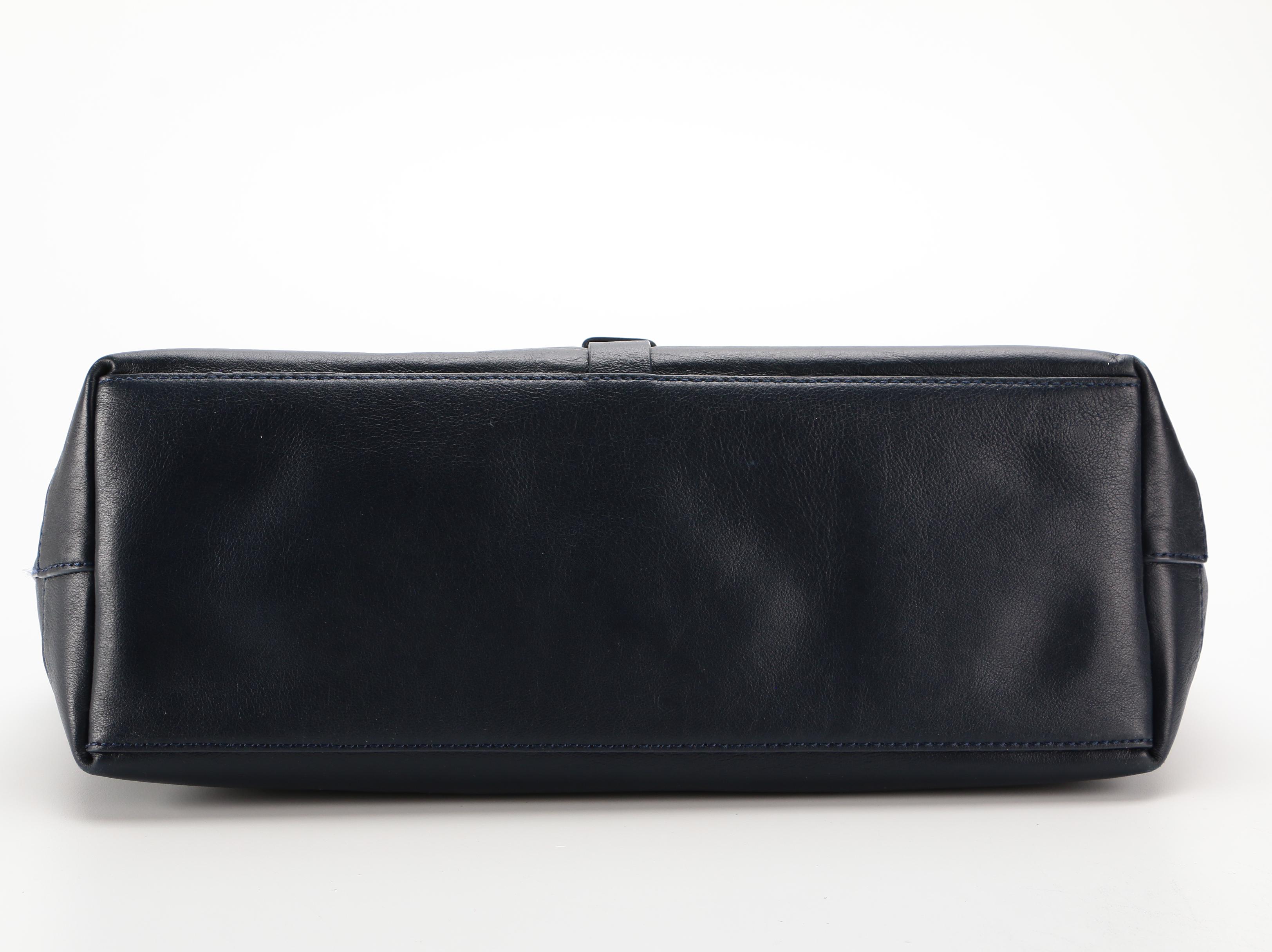 Tory Burch Jenny Shoulder Tote in Navy Blue Leather