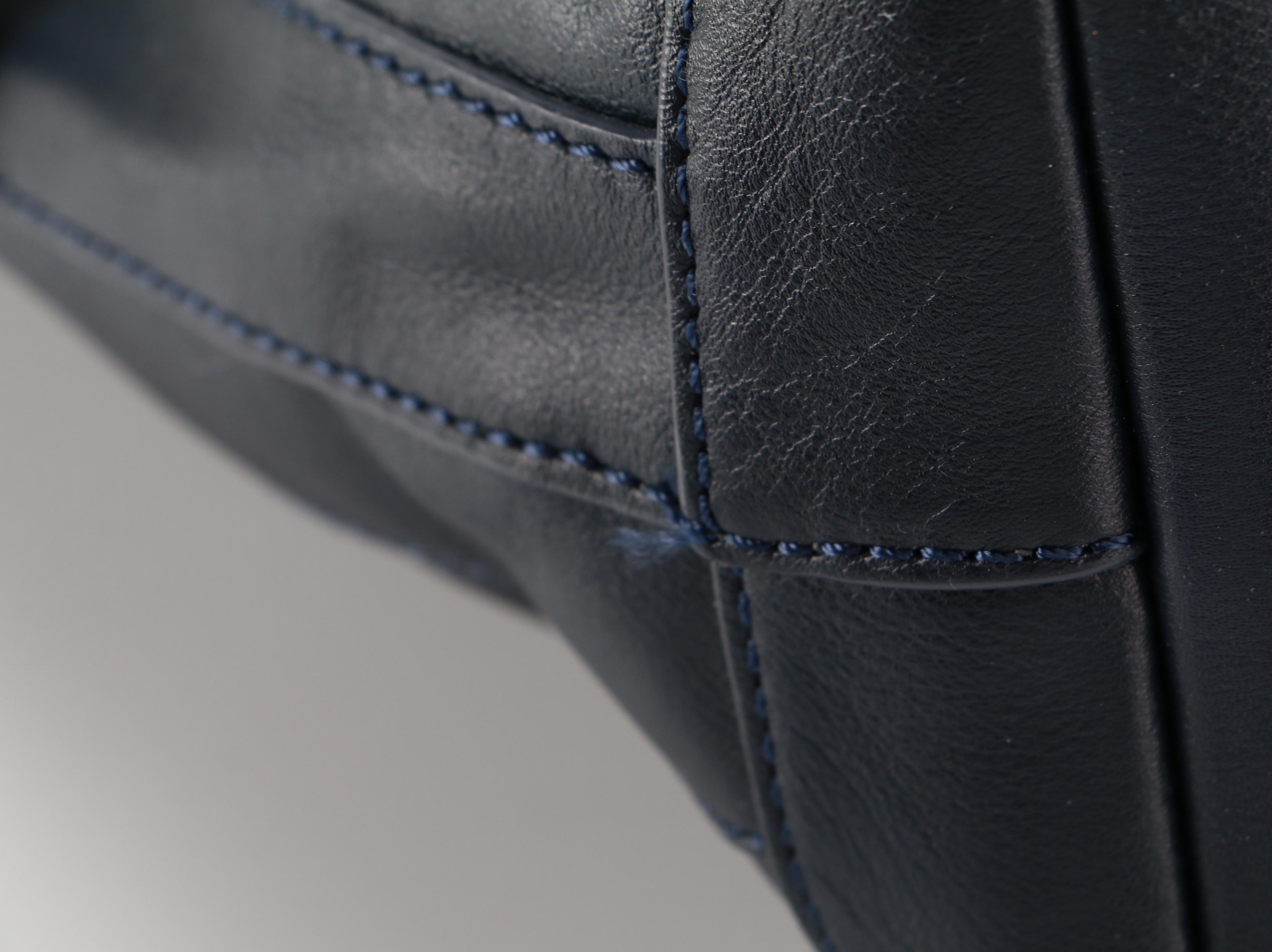 Tory Burch Jenny Shoulder Tote in Navy Blue Leather