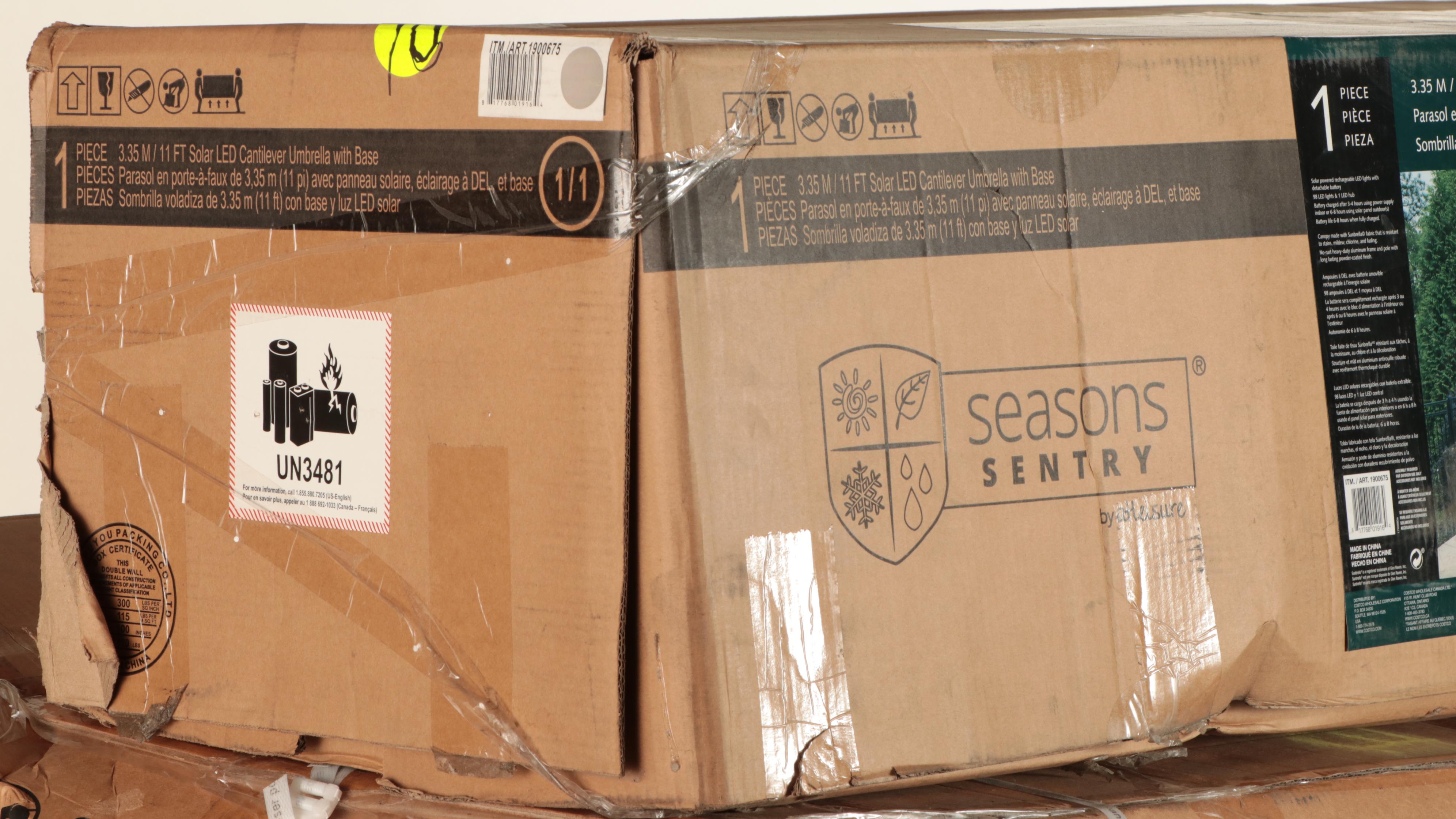 Seasons Sentry 11' LED Solar Round Cantilever Umbrella