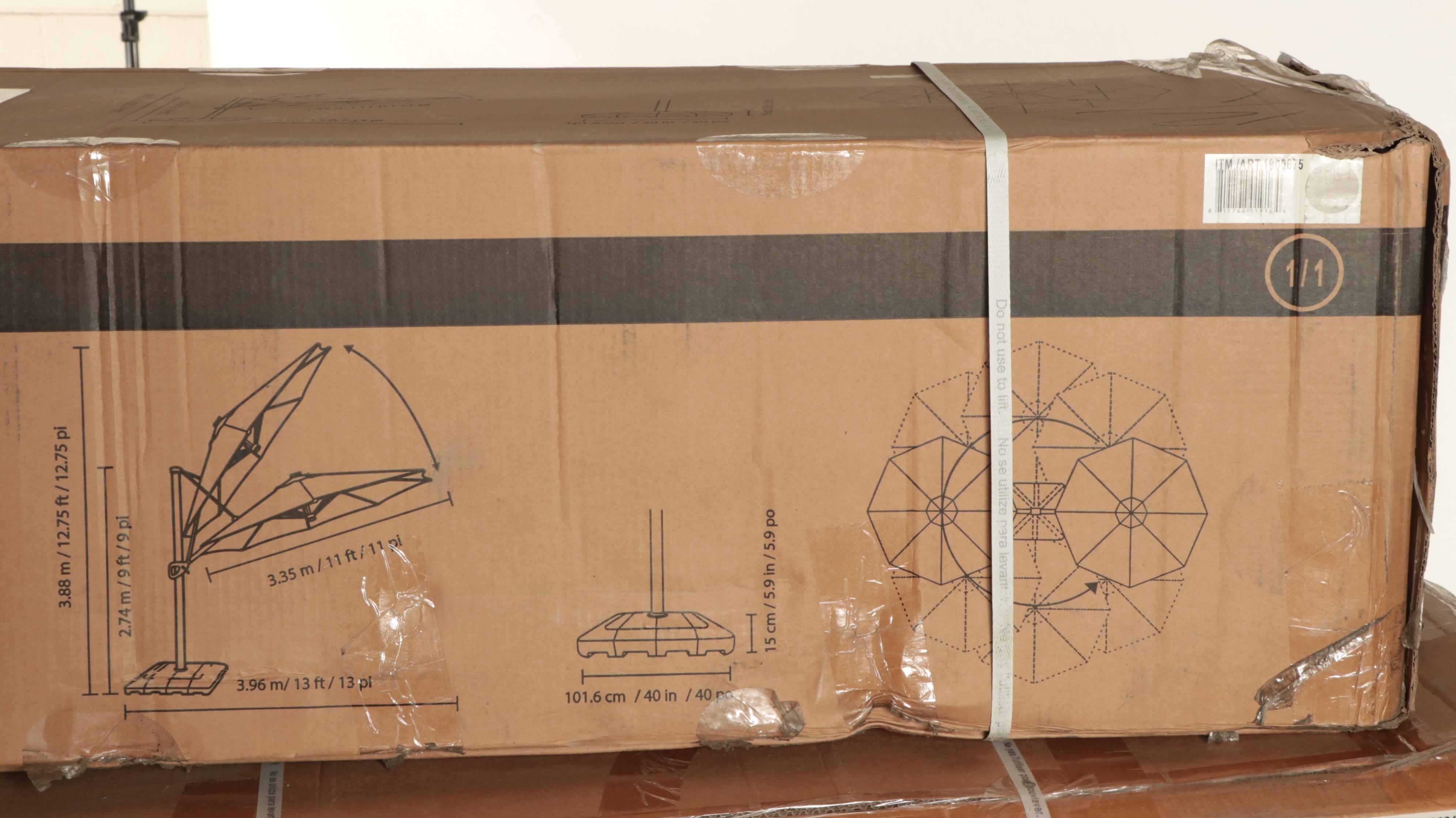 Seasons Sentry 11' LED Solar Round Cantilever Umbrella