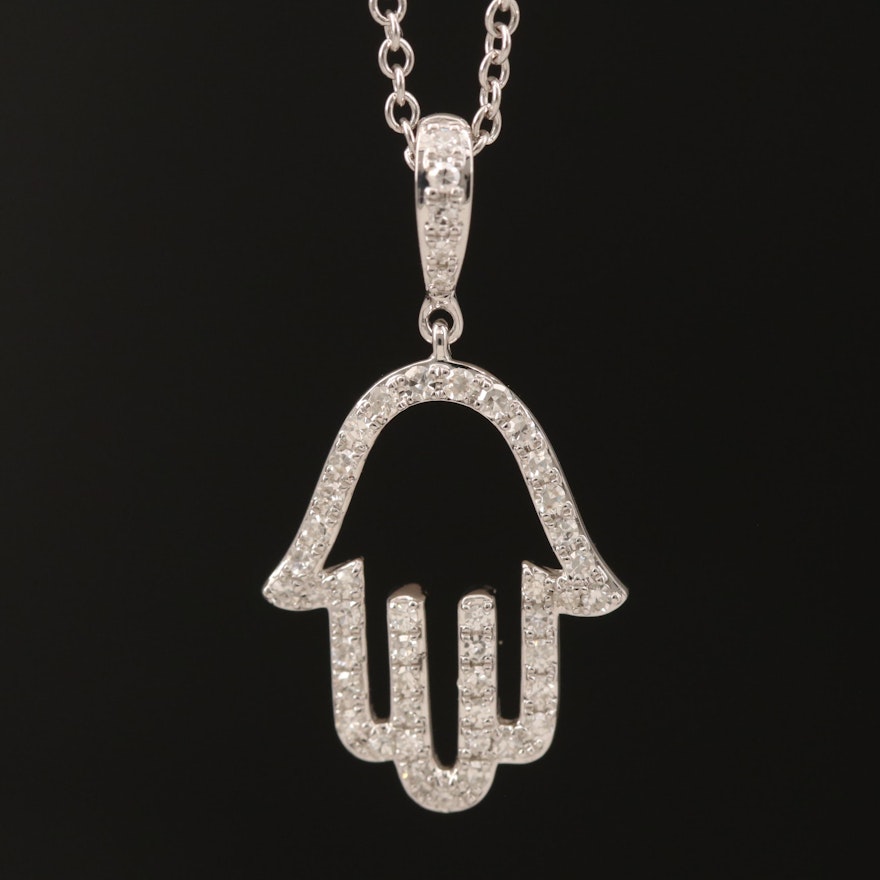 14K WHITE GOLD DIAMOND PENDANT