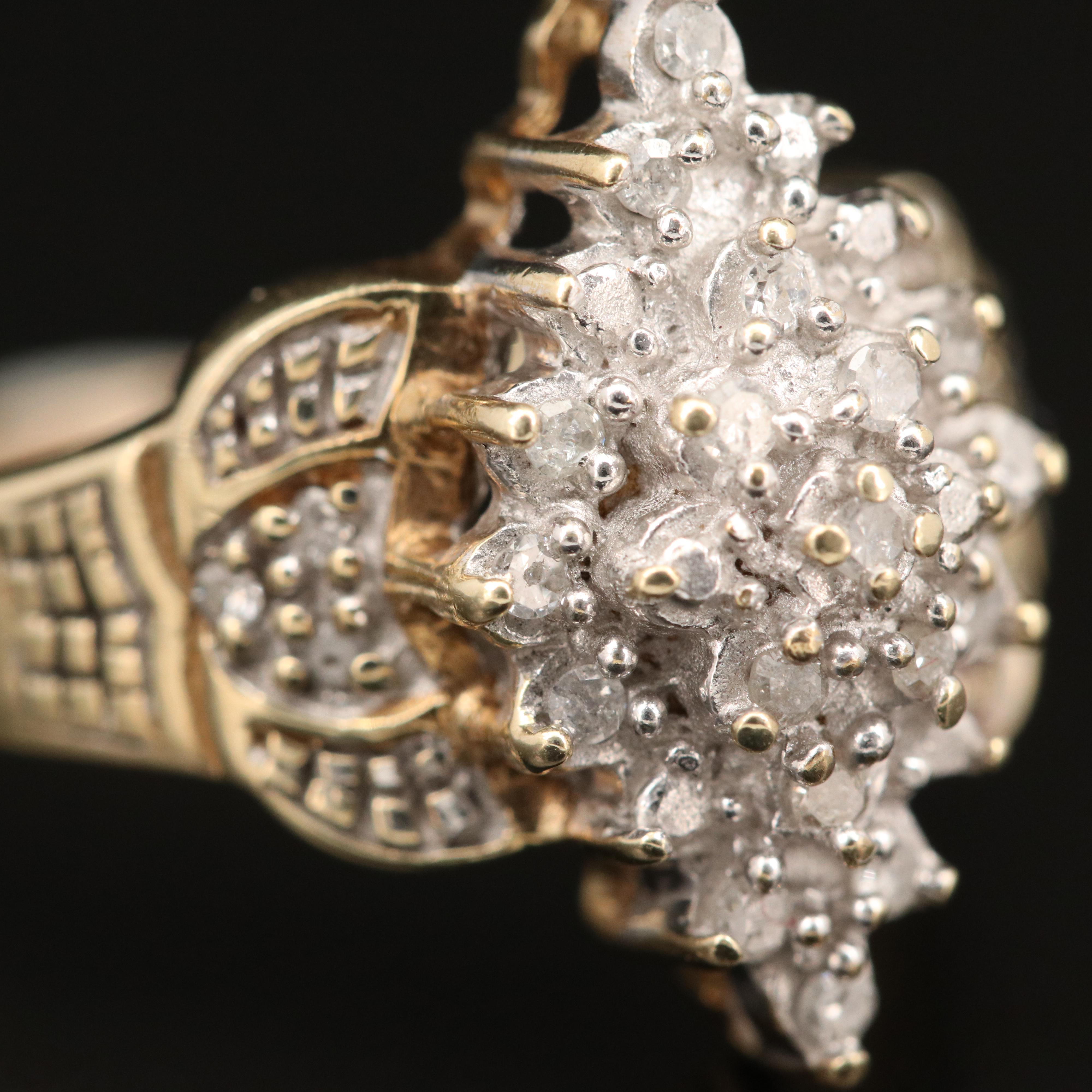 10K Diamond Cluster Ring