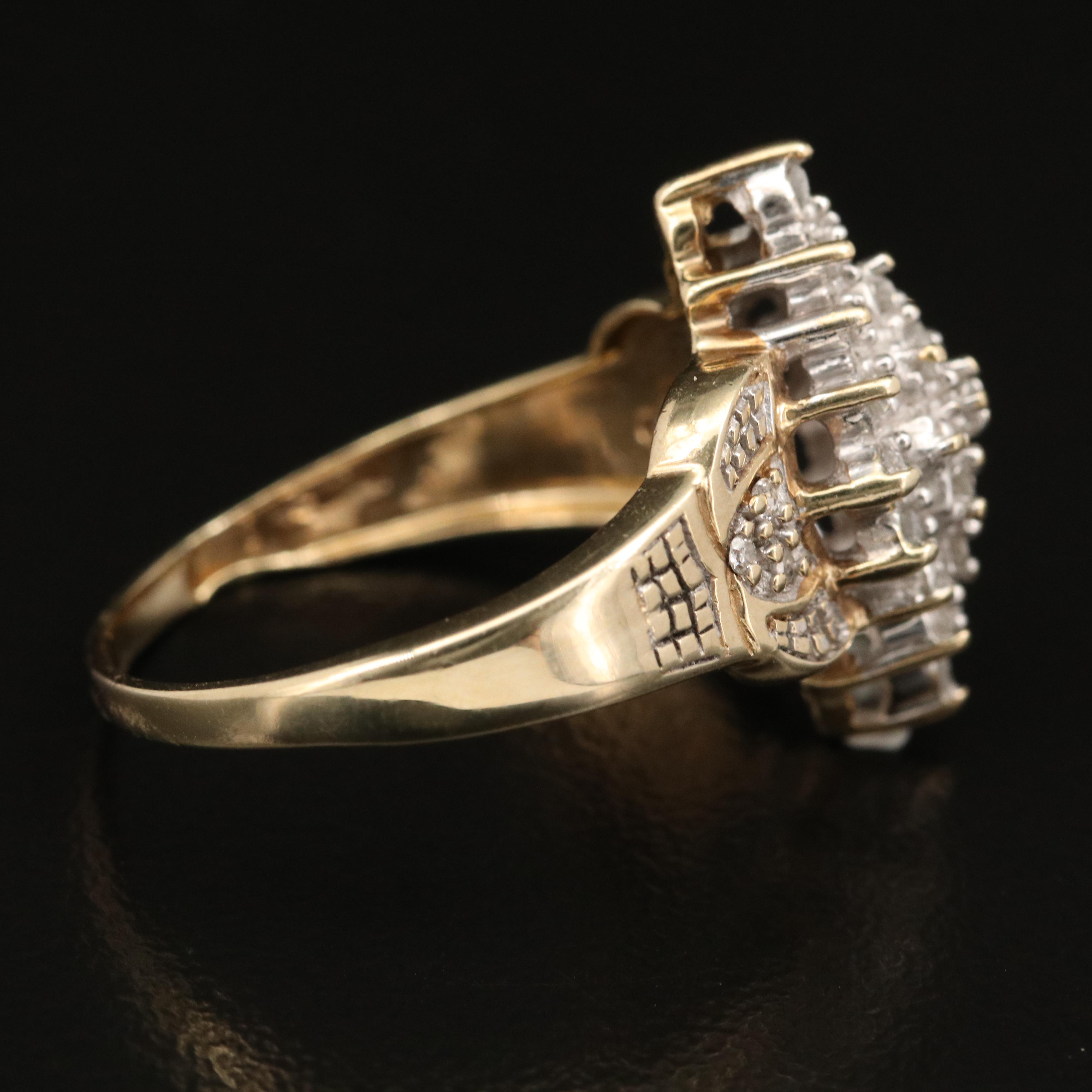10K Diamond Cluster Ring
