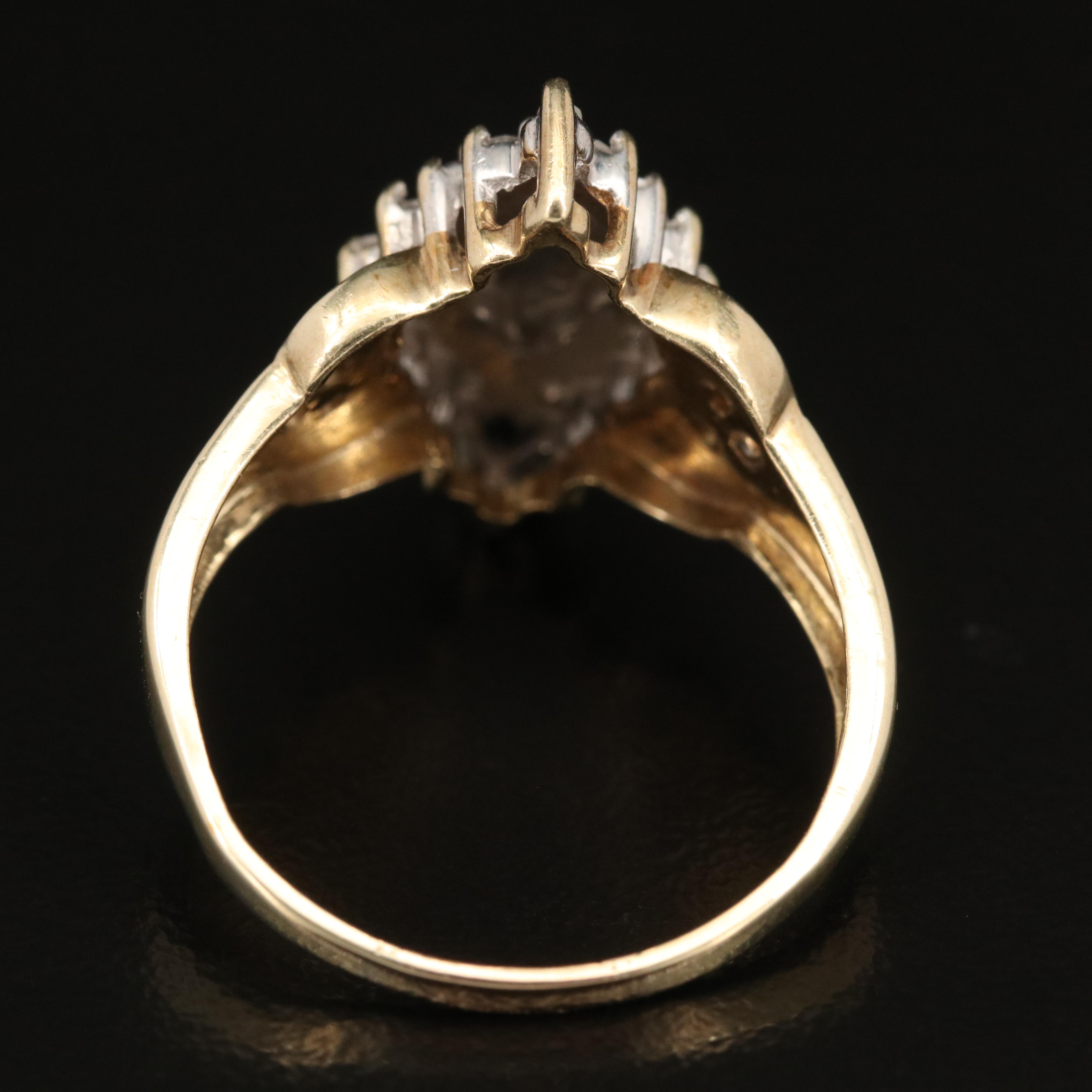 10K Diamond Cluster Ring