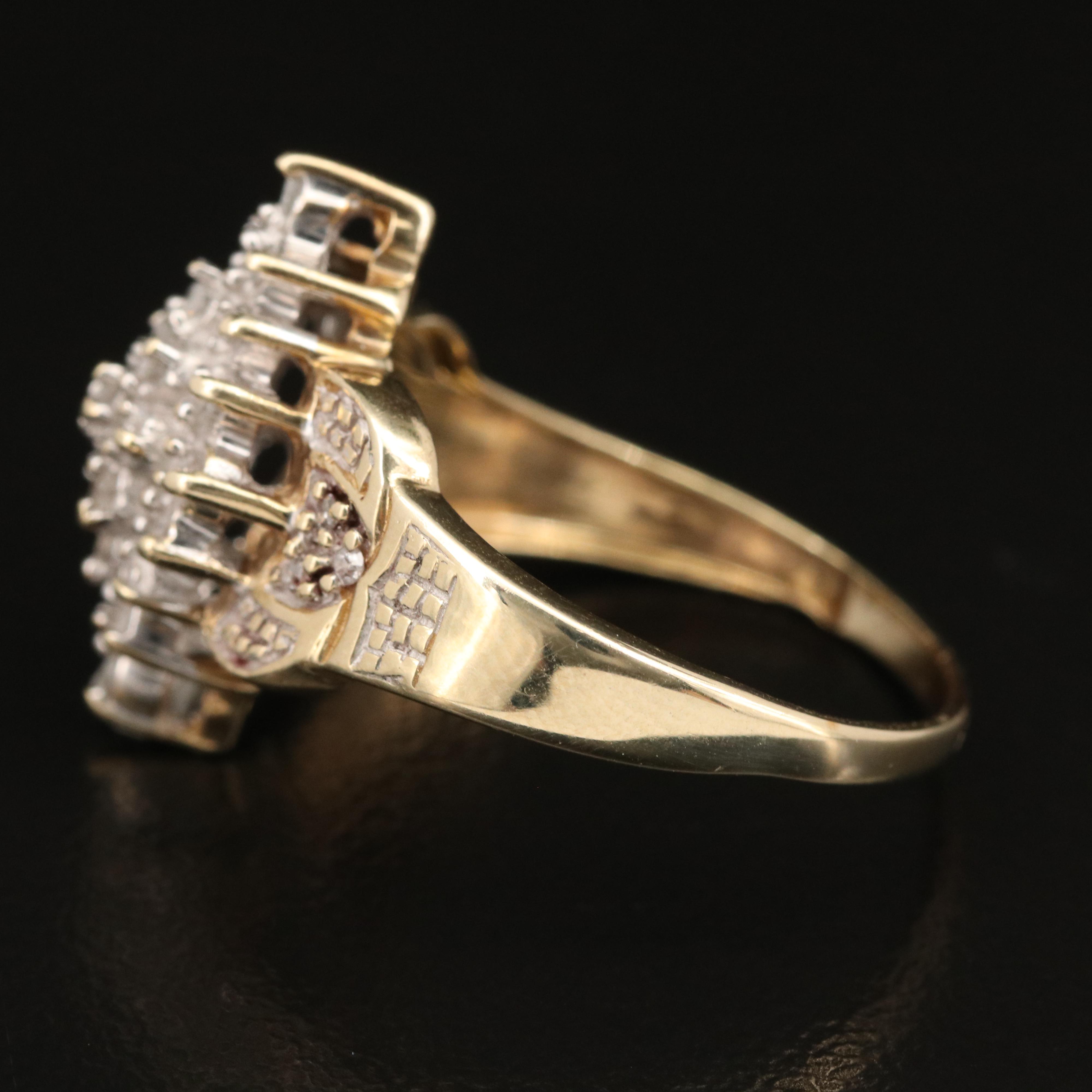 10K Diamond Cluster Ring