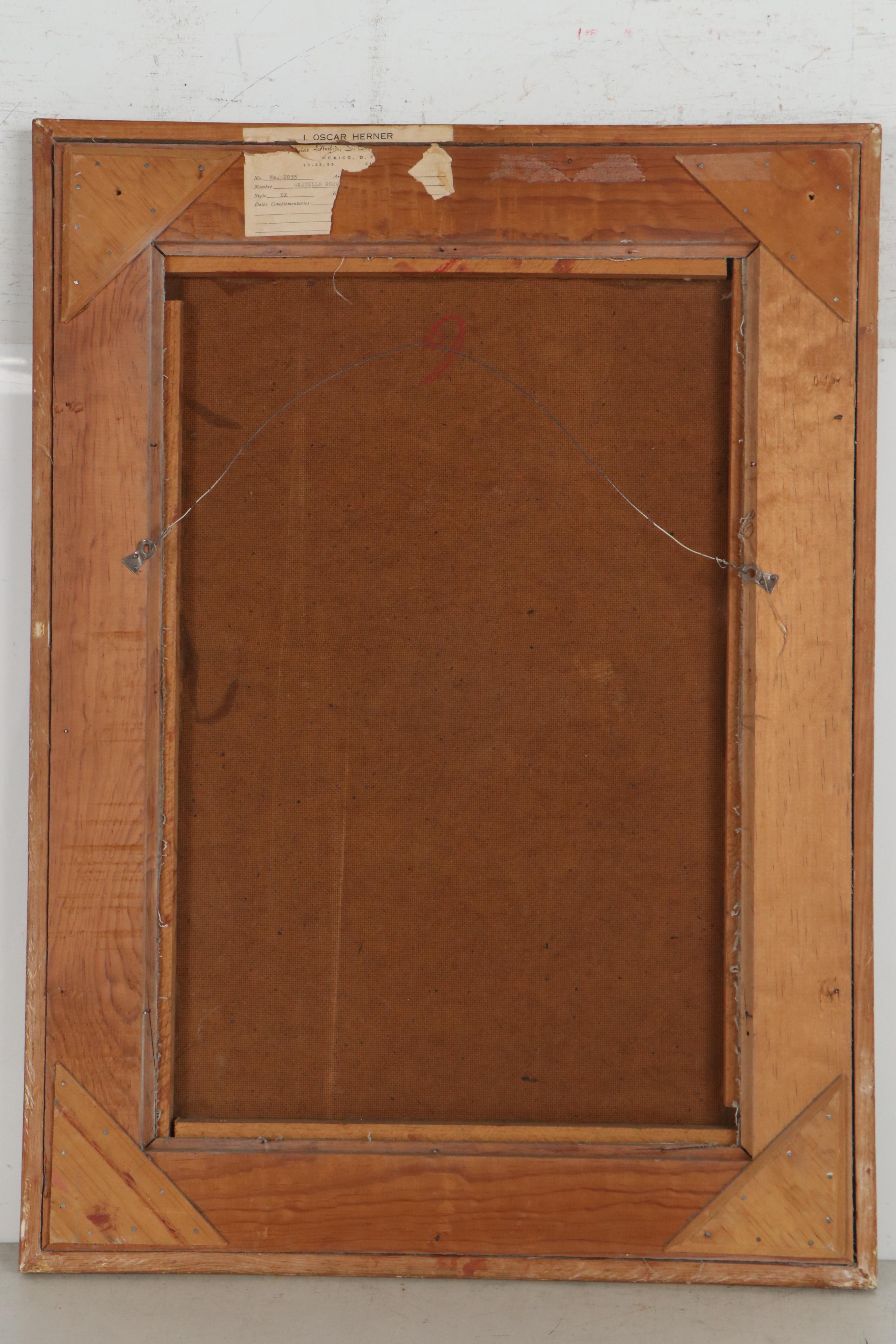 Leonardo Nierman Abstract Oil Painting "Castillo Rojo," 1961