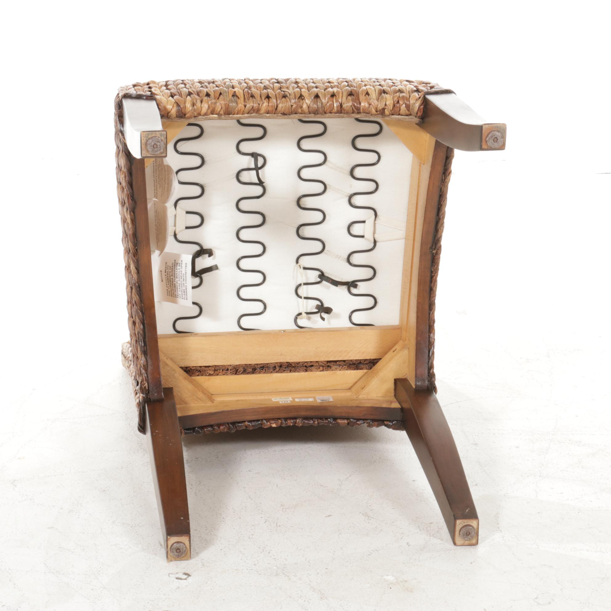 Five Pottery Barn Woven Seagrass Dining Chairs