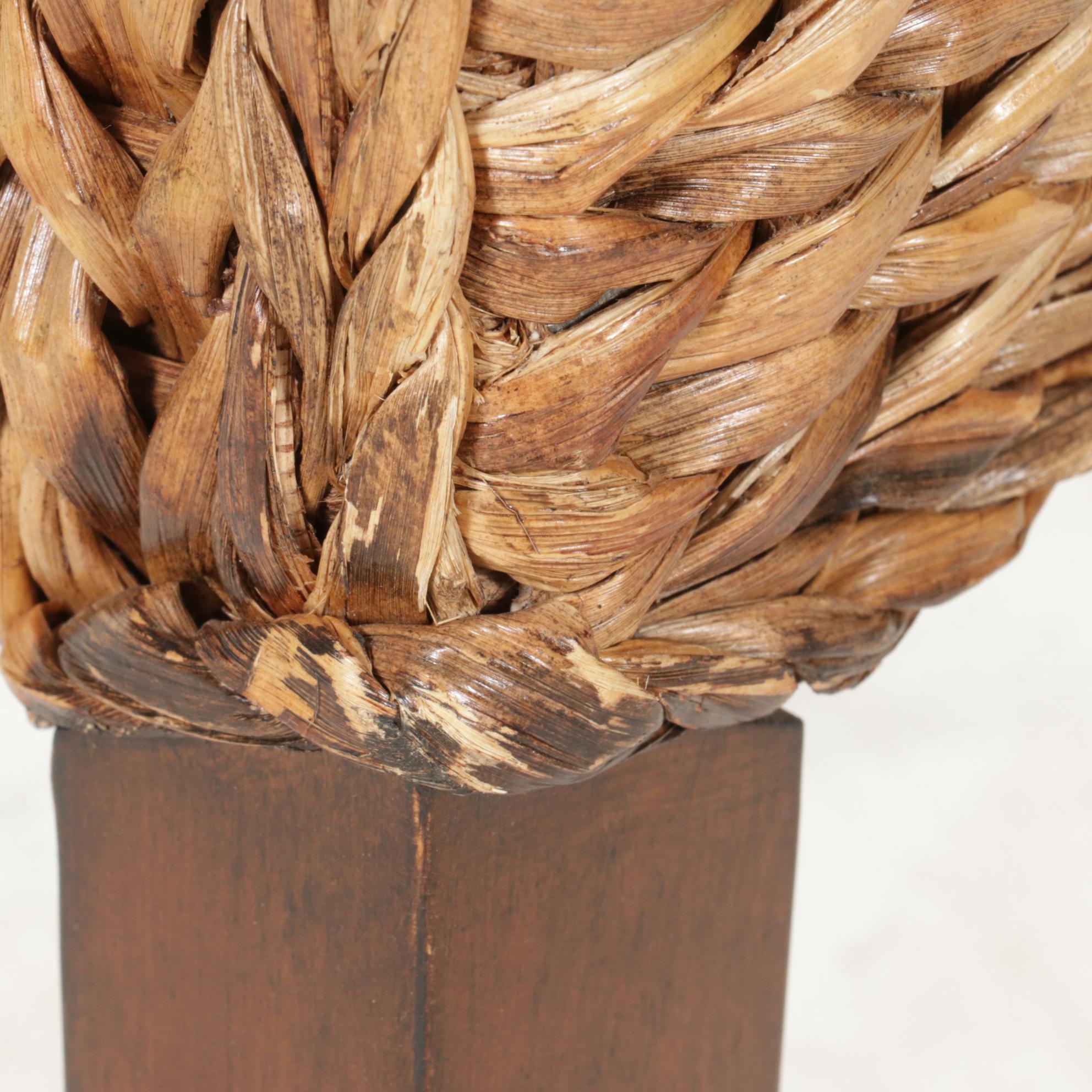 Five Pottery Barn Woven Seagrass Dining Chairs