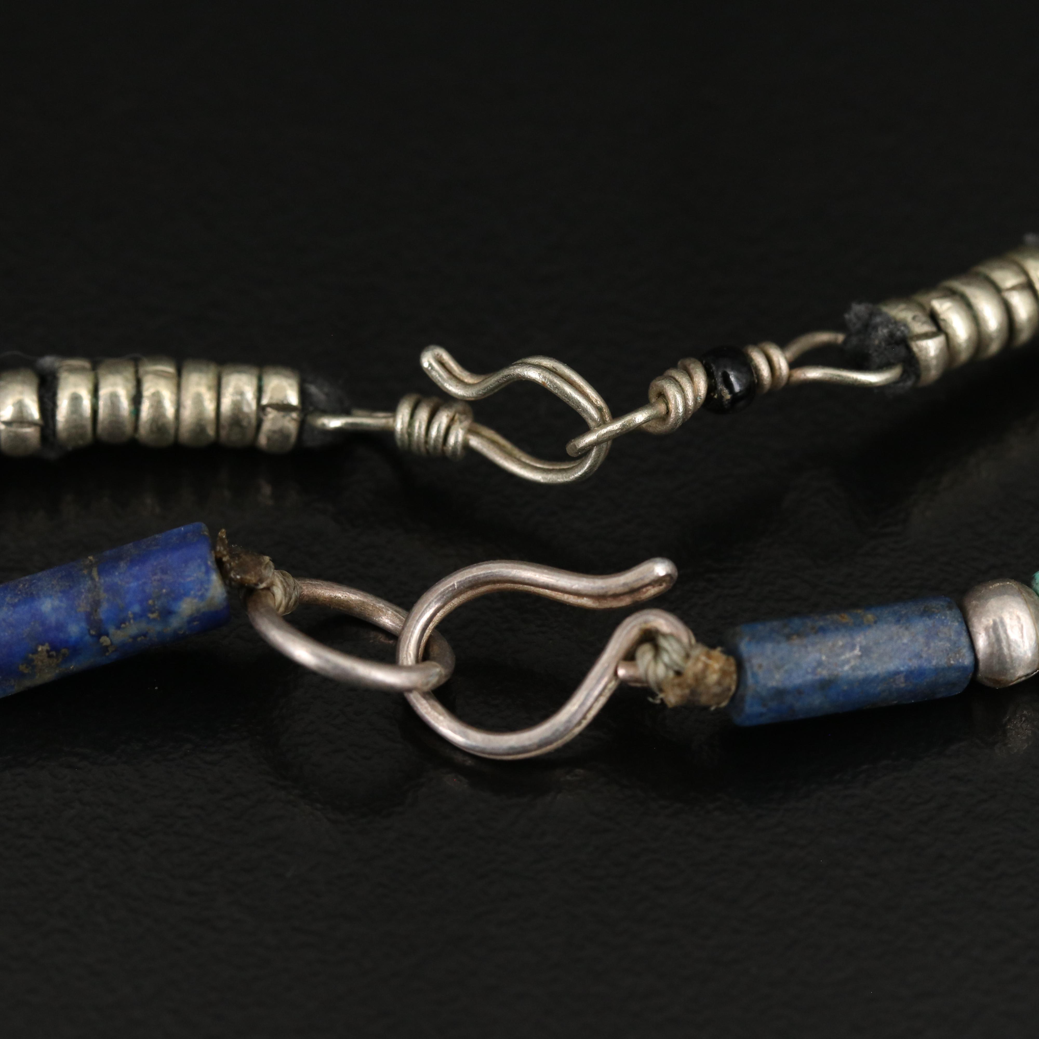 Afgani Fringa Necklaces with Coral, Lapis Lazuli and Agate