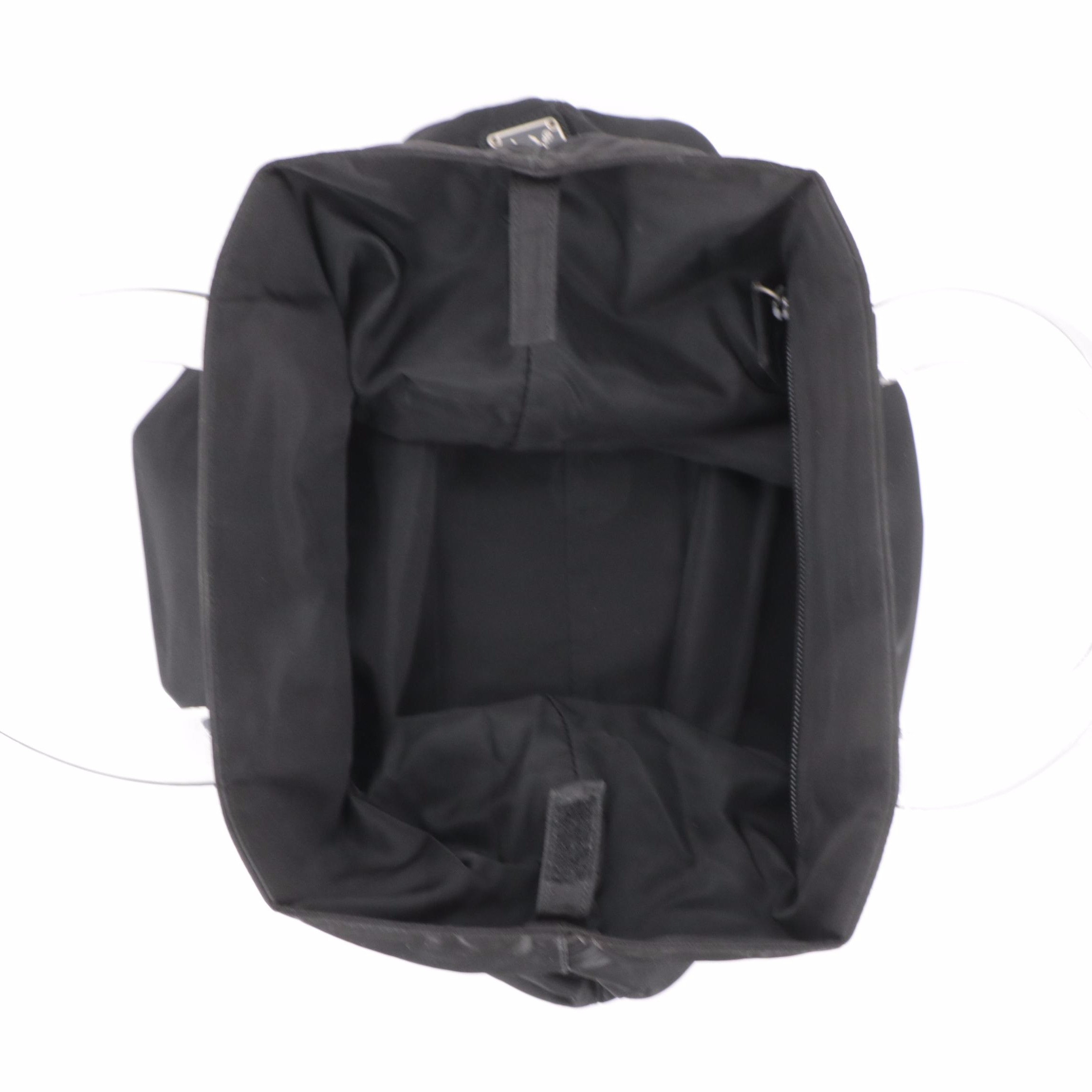 Prada Tote Bag in Black Tessuto Nylon with Transparent Handles
