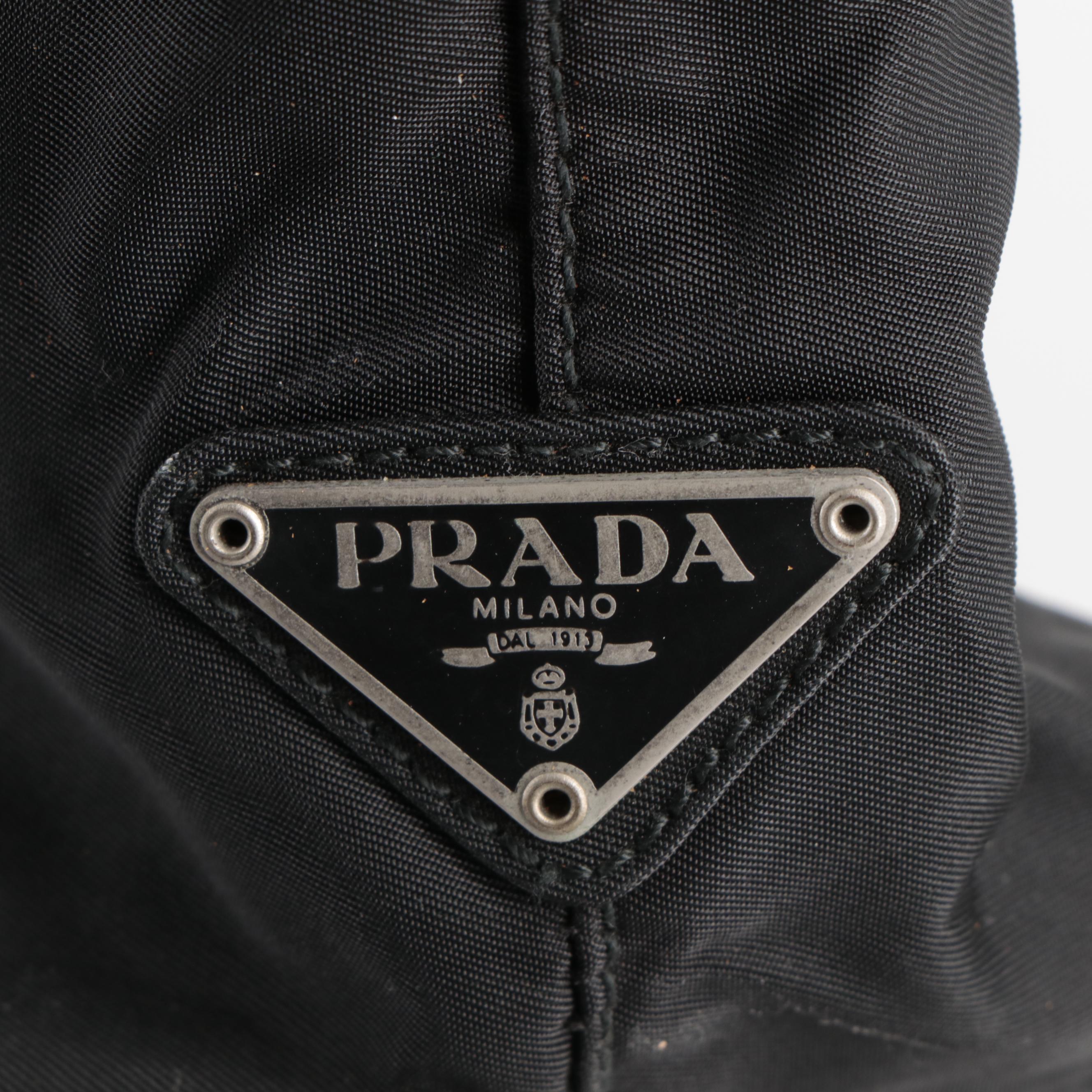 Prada Tote Bag in Black Tessuto Nylon with Transparent Handles