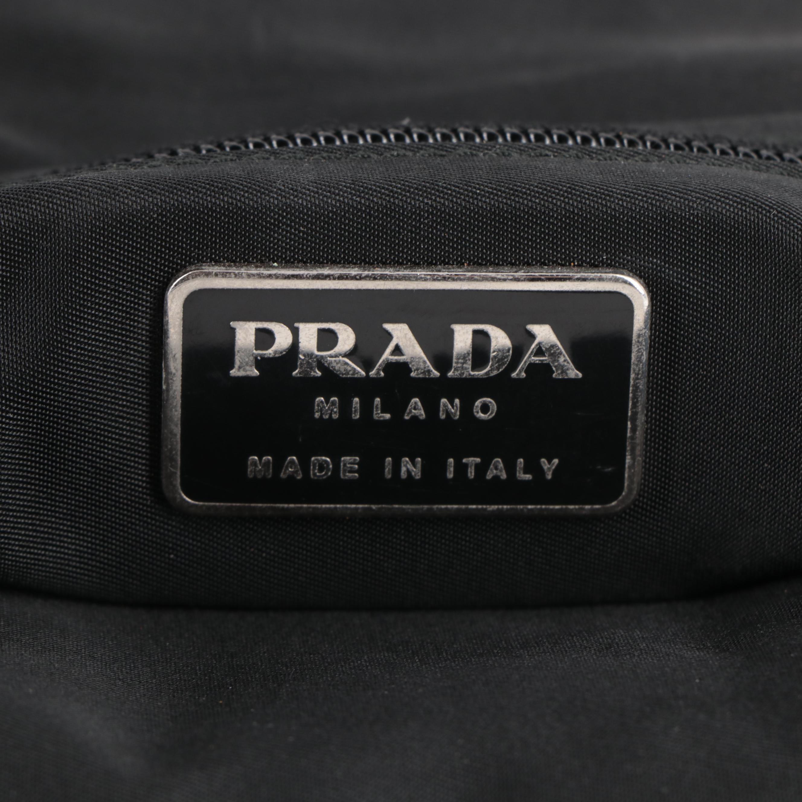 Prada Tote Bag in Black Tessuto Nylon with Transparent Handles
