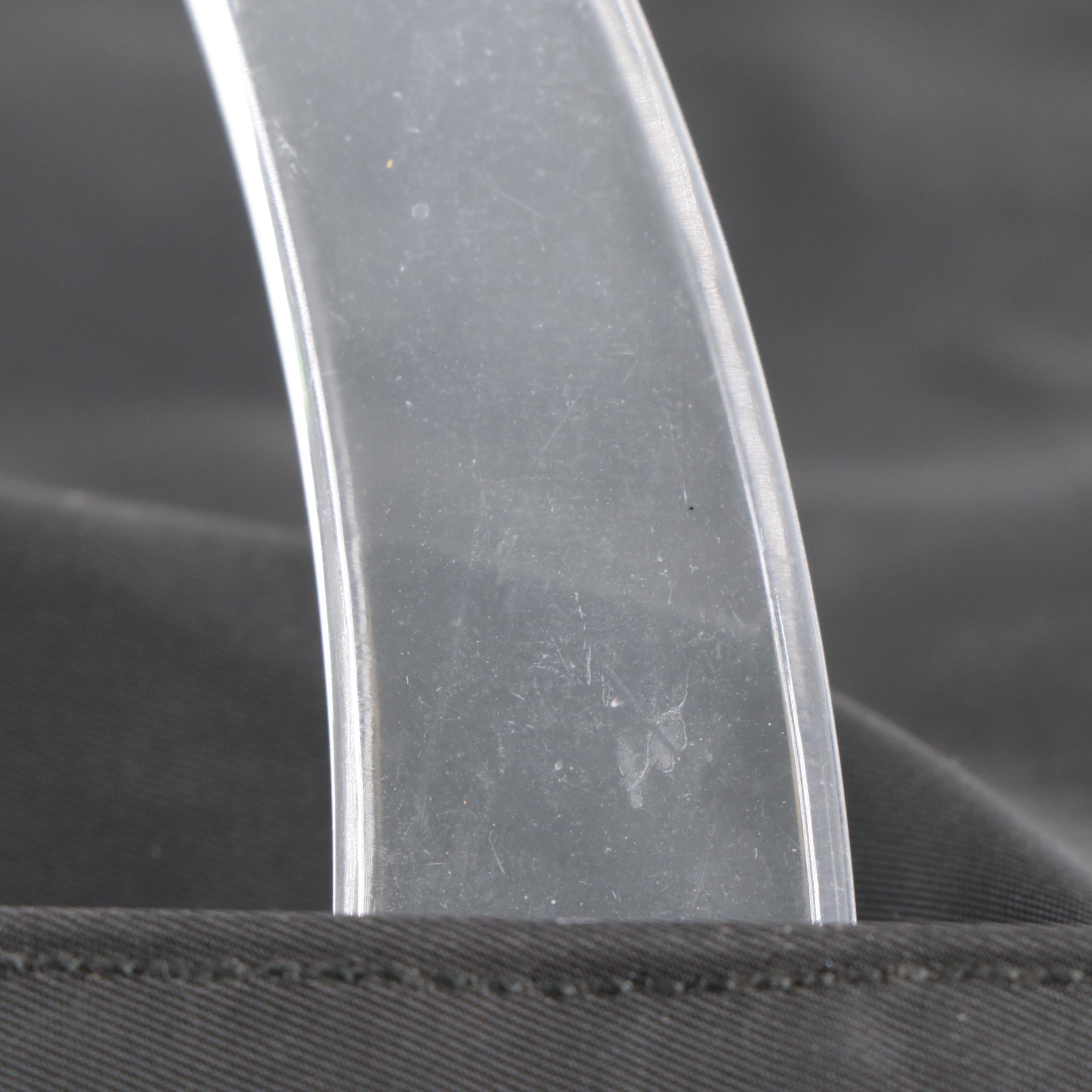 Prada Tote Bag in Black Tessuto Nylon with Transparent Handles