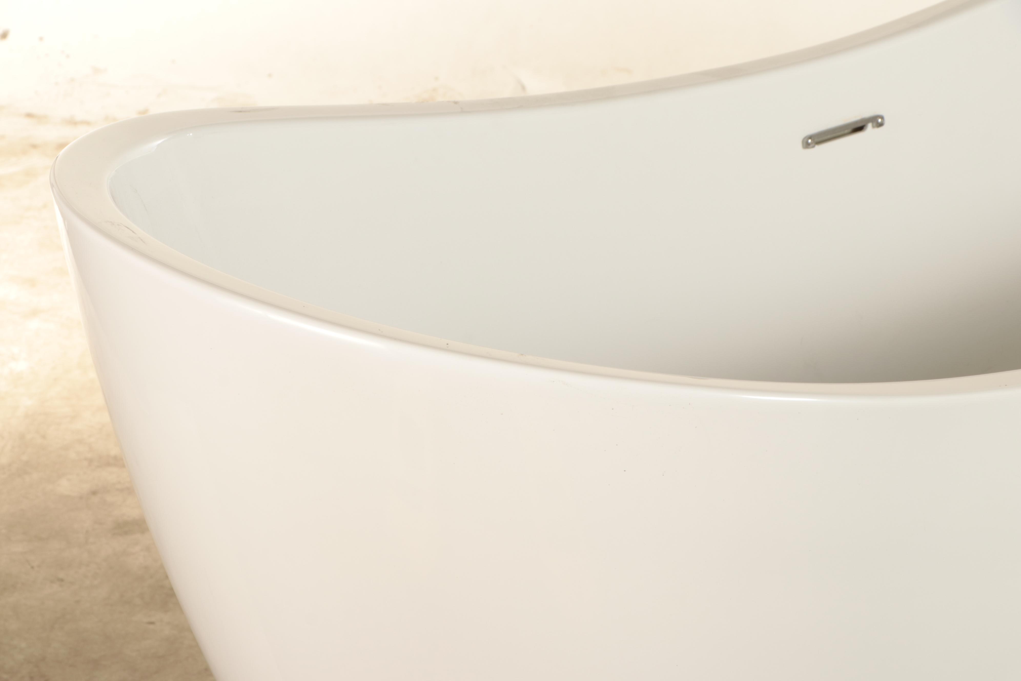 Contemporary 72" Acrylic Double-Slipper Freestanding Bathtub