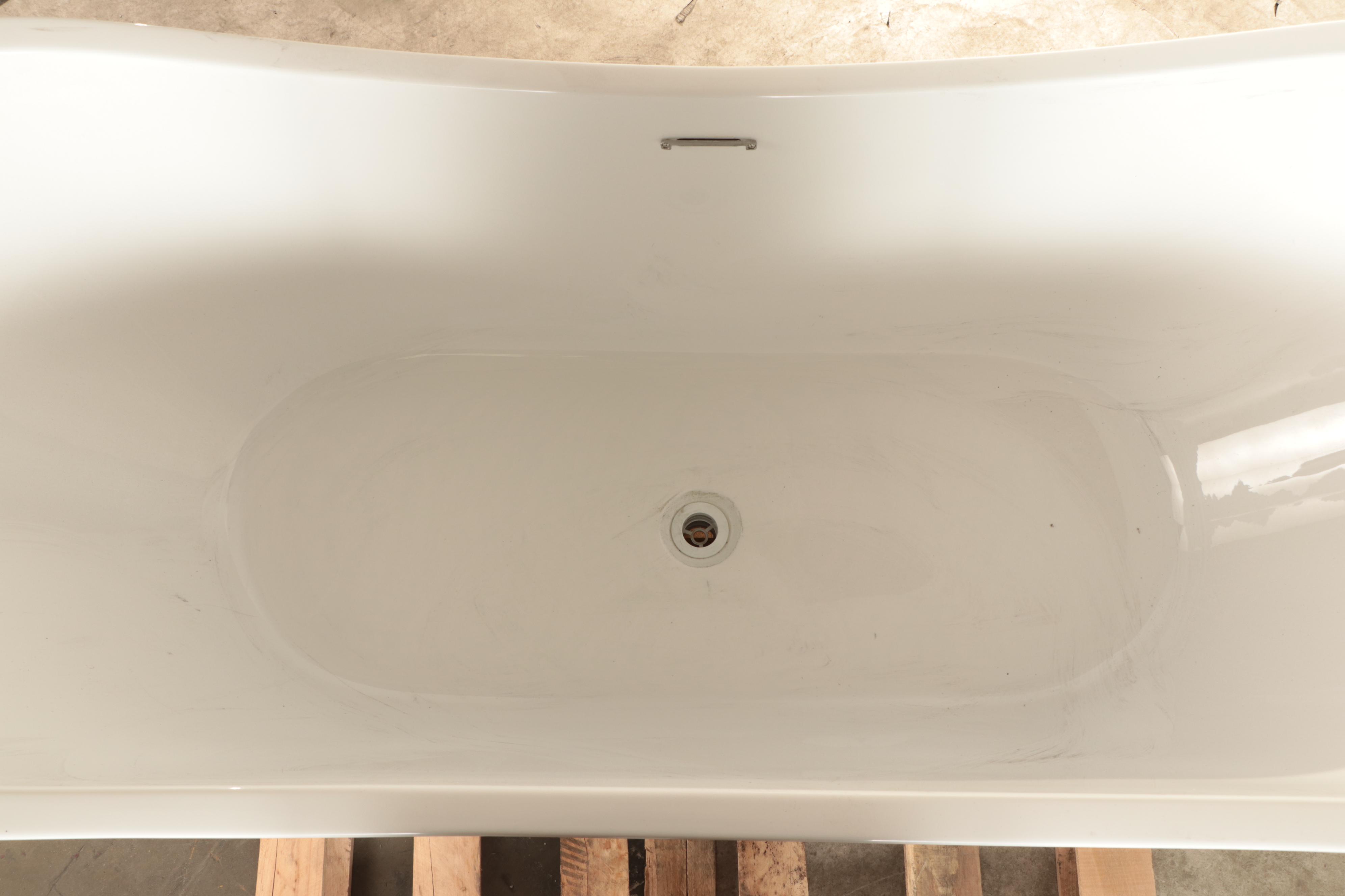 Contemporary 72" Acrylic Double-Slipper Freestanding Bathtub