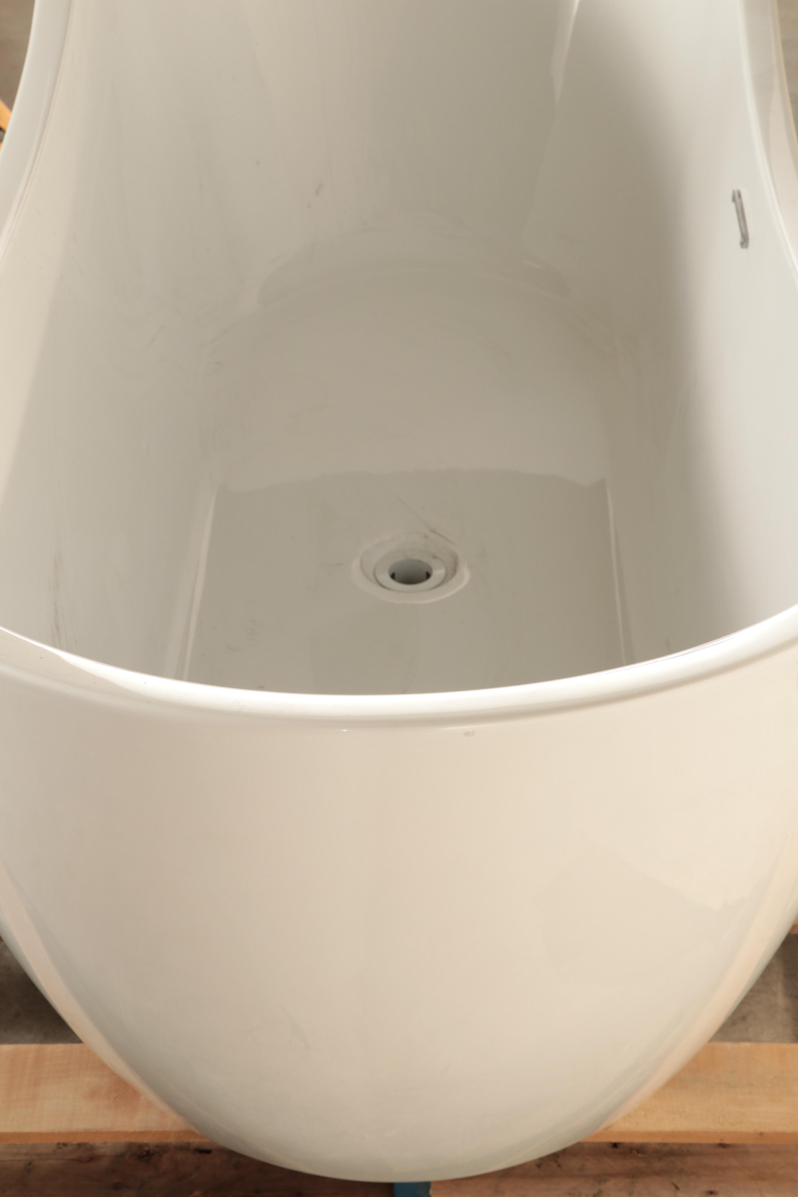 Contemporary 72" Acrylic Double-Slipper Freestanding Bathtub