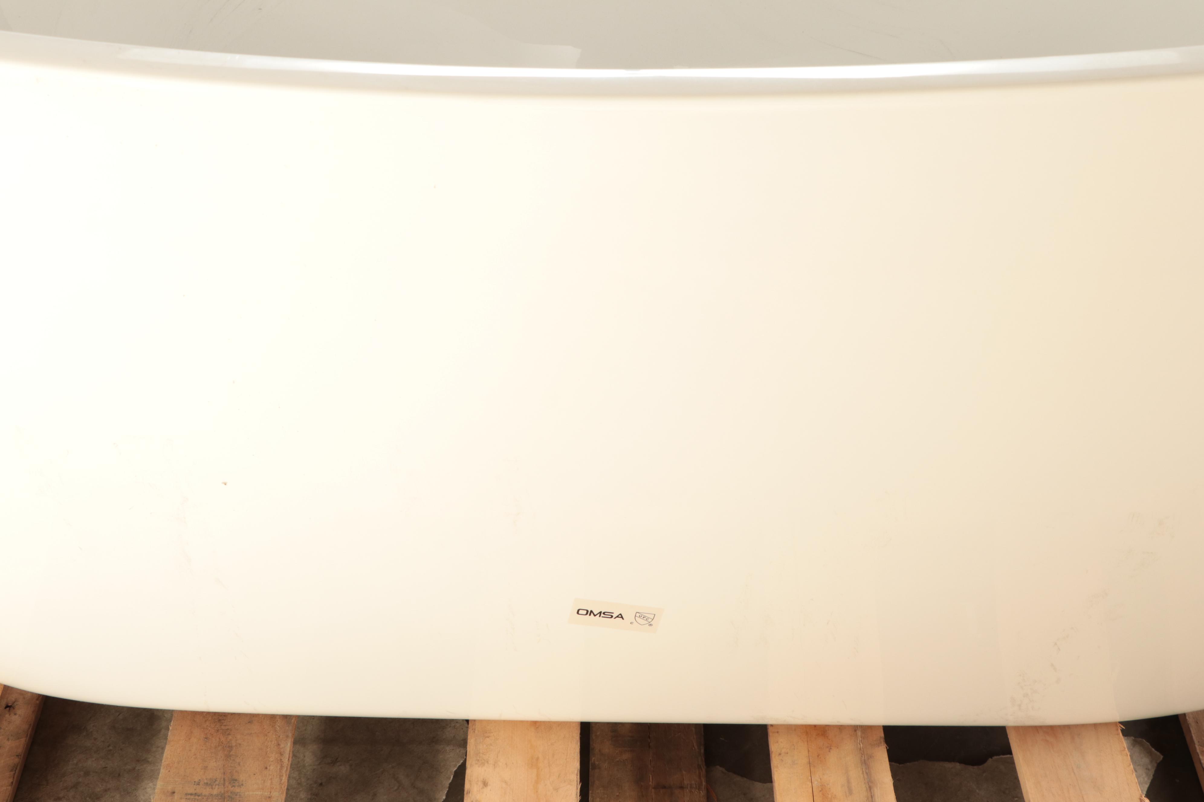 Contemporary 72" Acrylic Double-Slipper Freestanding Bathtub