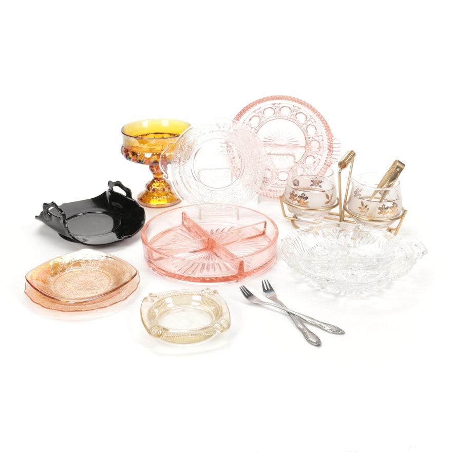 Depression Glass, Carnival Glass and Mid Century Modern Tablewares