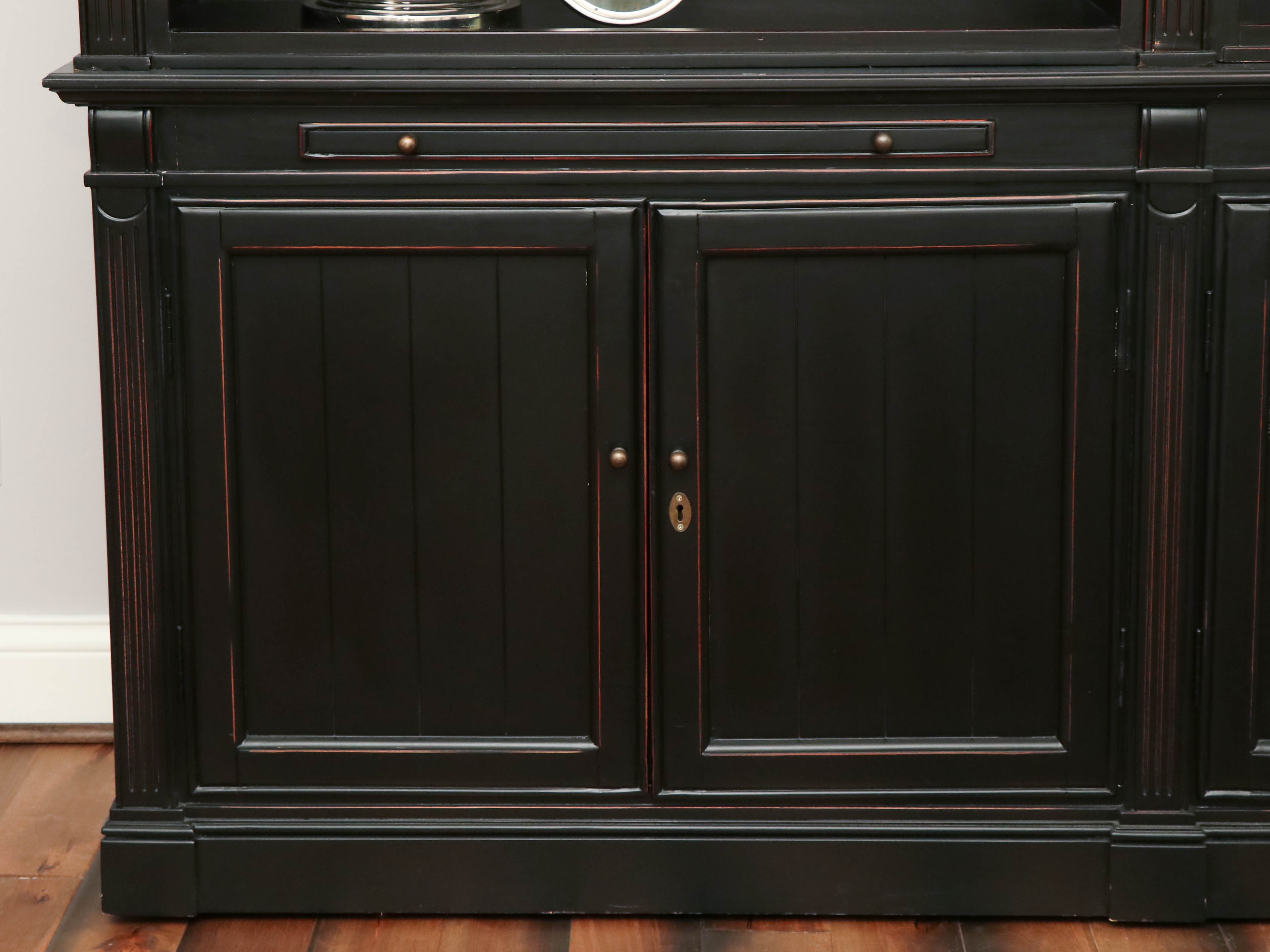 Arhaus "Athens" Beadboard Double Bookcase in Tuxedo Black