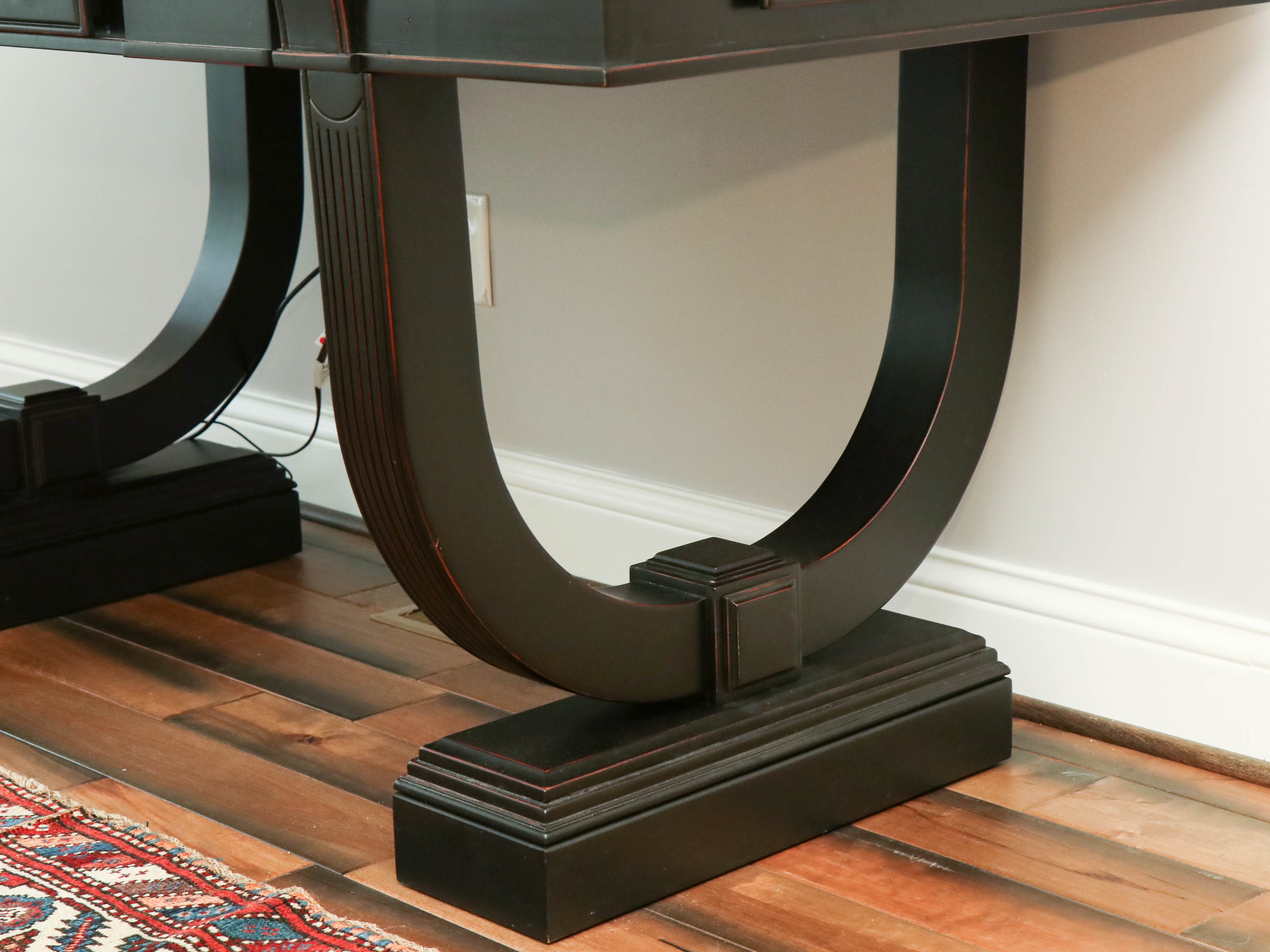 Arhaus "Athens" Ebonized Mahogany Writing Desk in Tuxedo Black