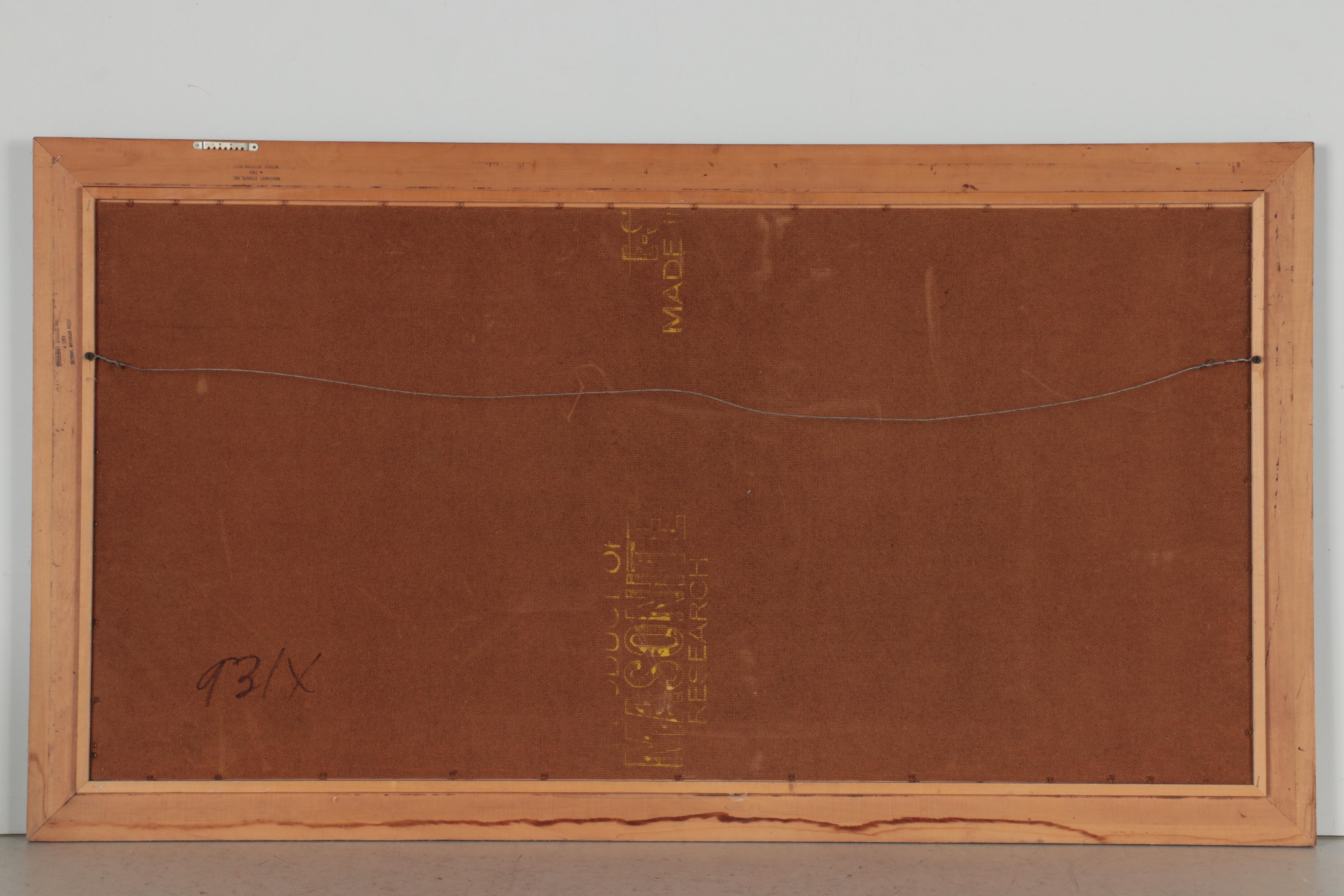 Abstract Cityscape Oil Painting of Skyline, Late 20th Century