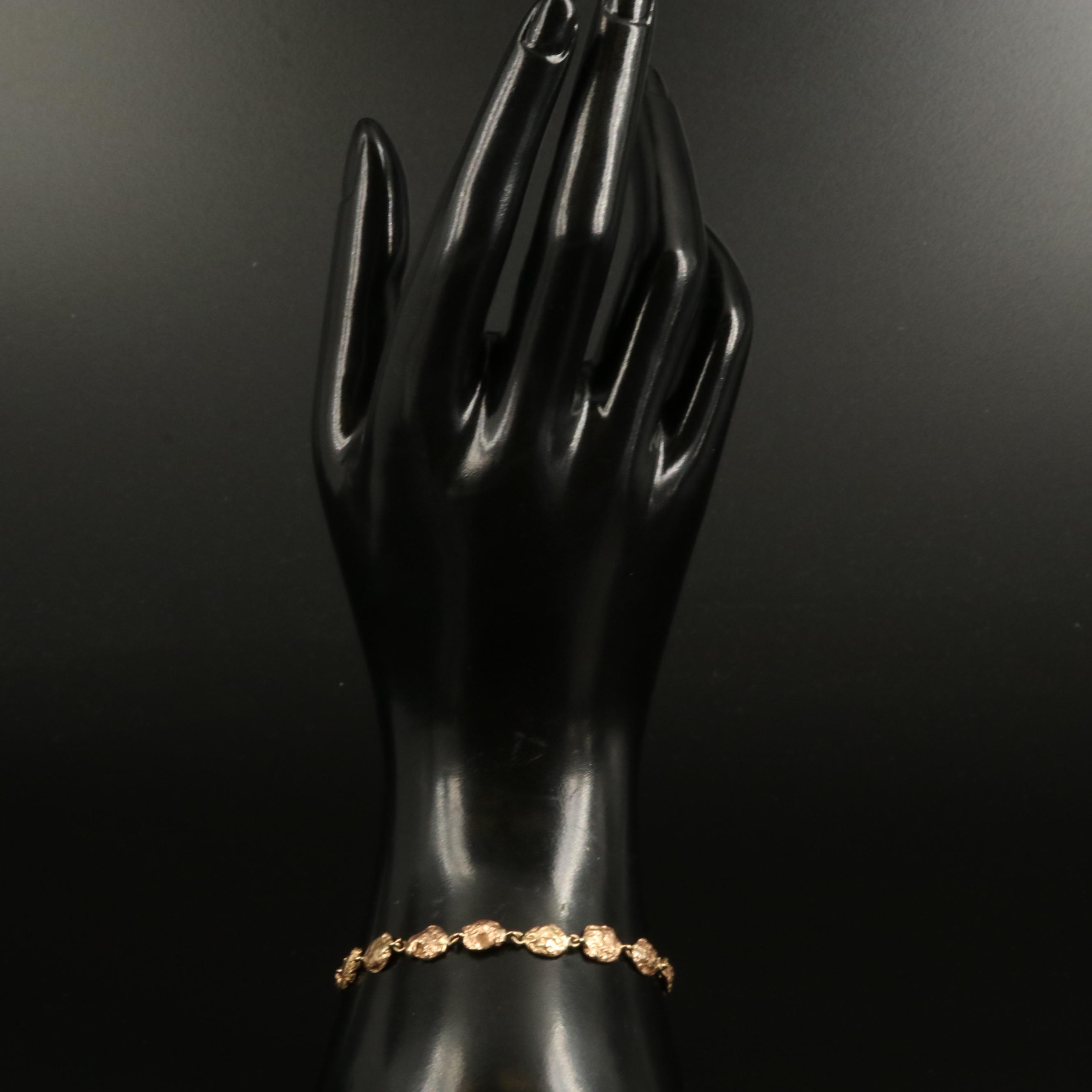 10K and 14K Nugget Link Bracelet