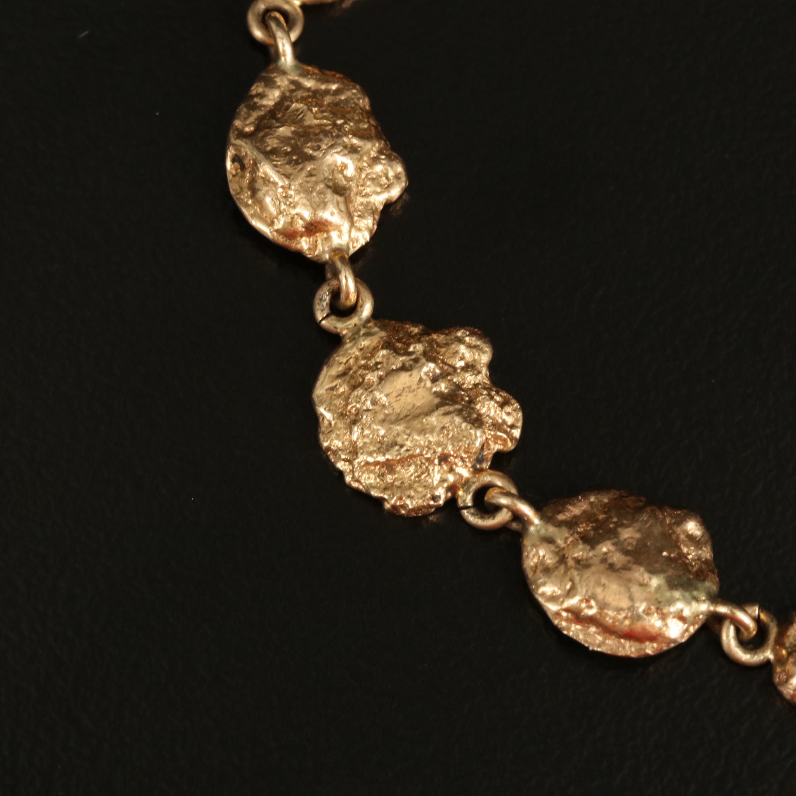 10K and 14K Nugget Link Bracelet