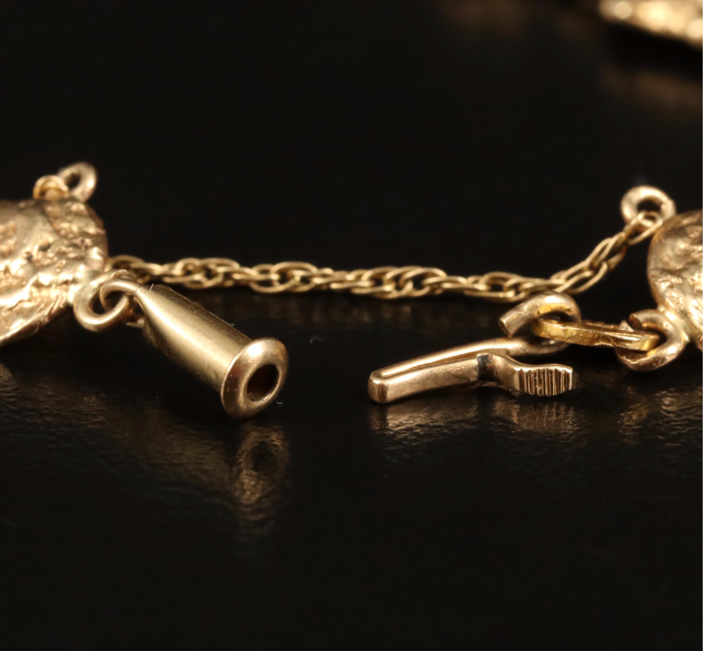 10K and 14K Nugget Link Bracelet