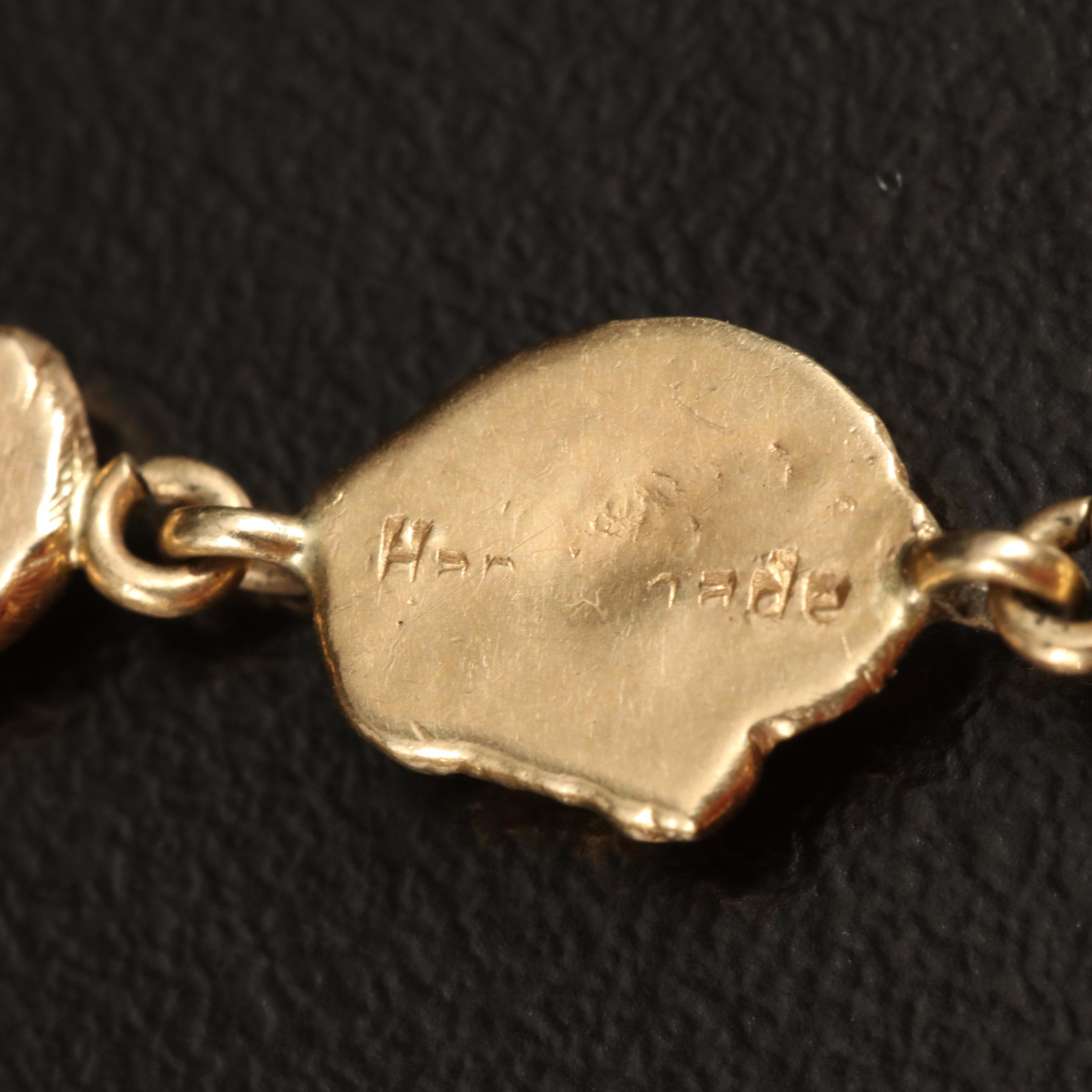 10K and 14K Nugget Link Bracelet