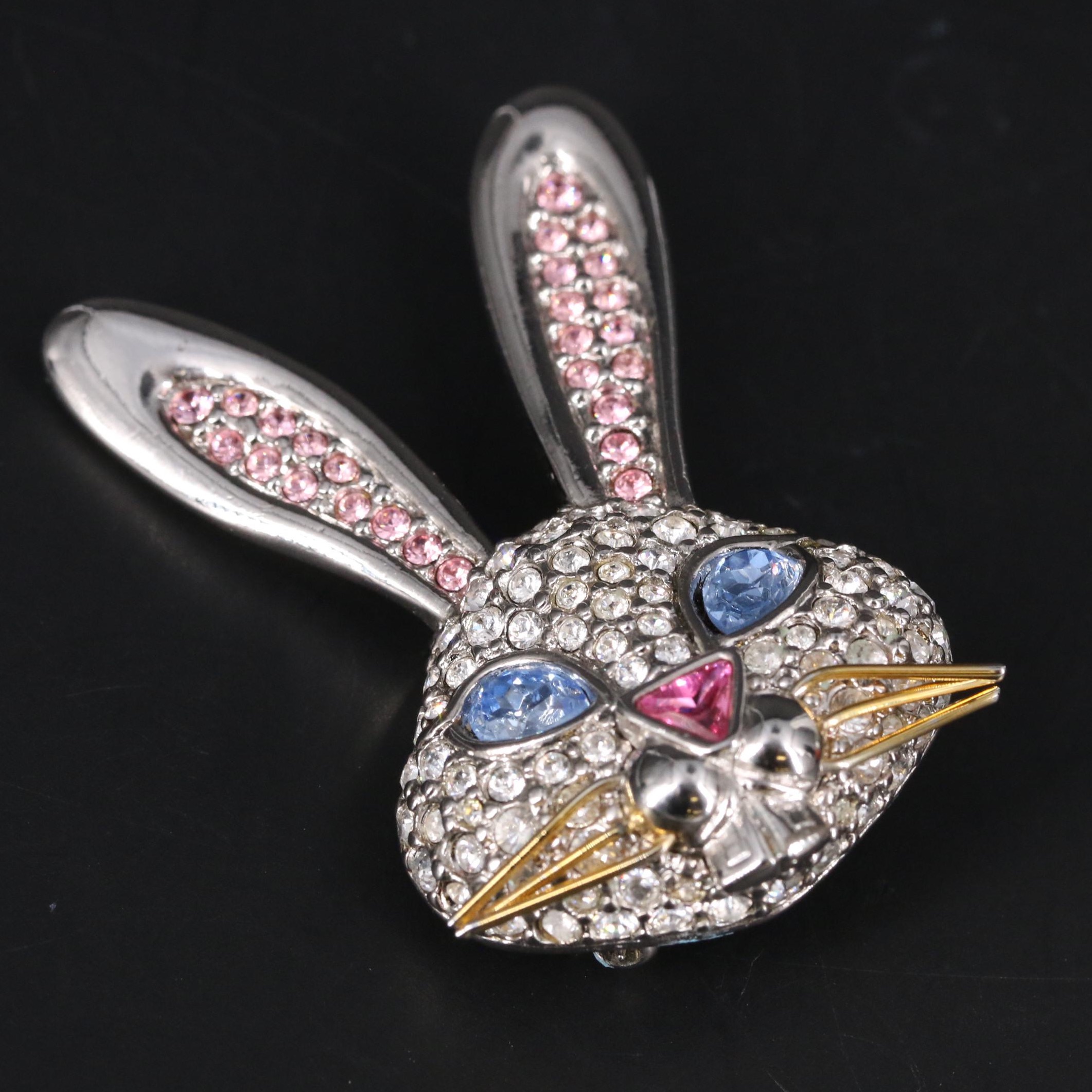 Swarovski Crystal Rabbit Brooch