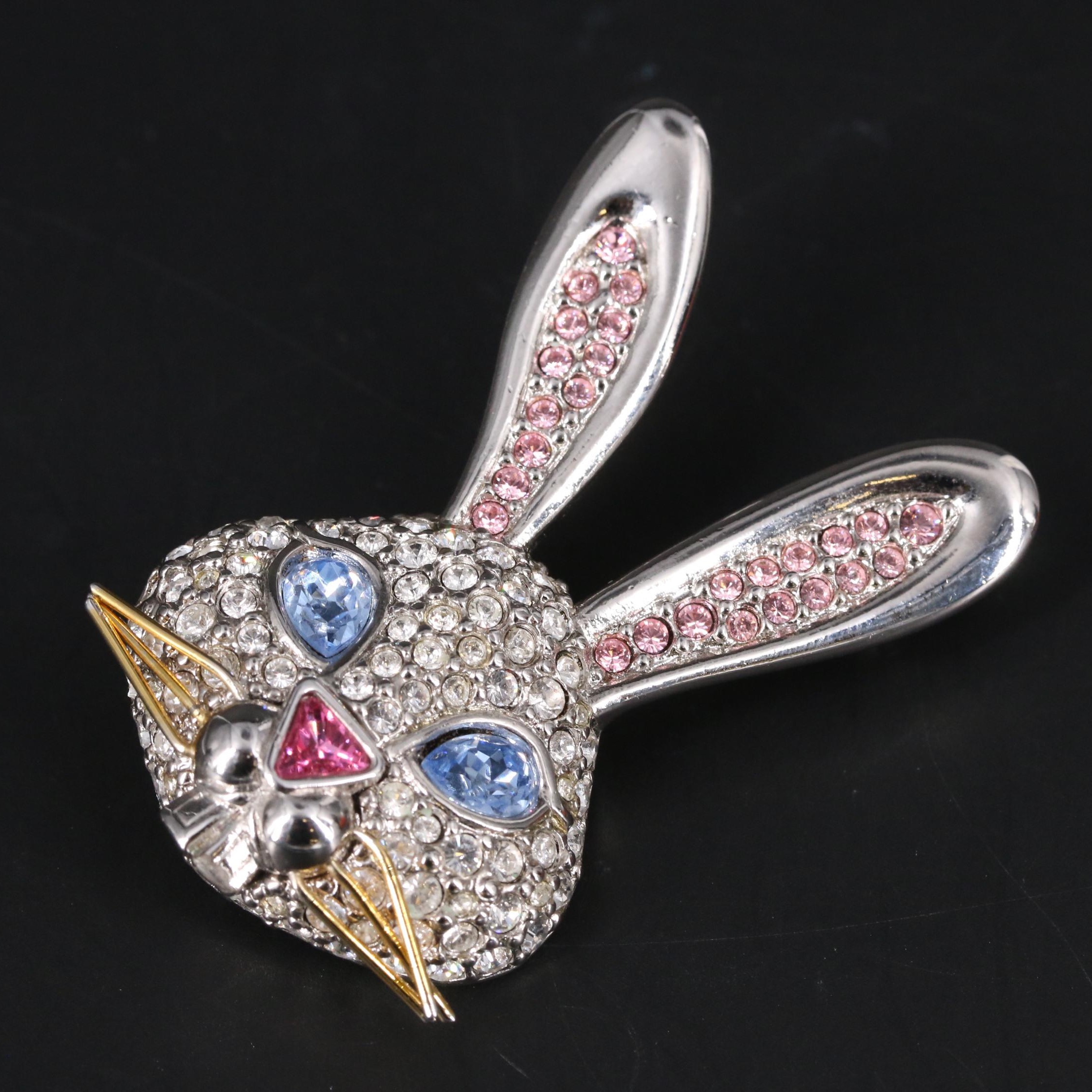 Swarovski Crystal Rabbit Brooch