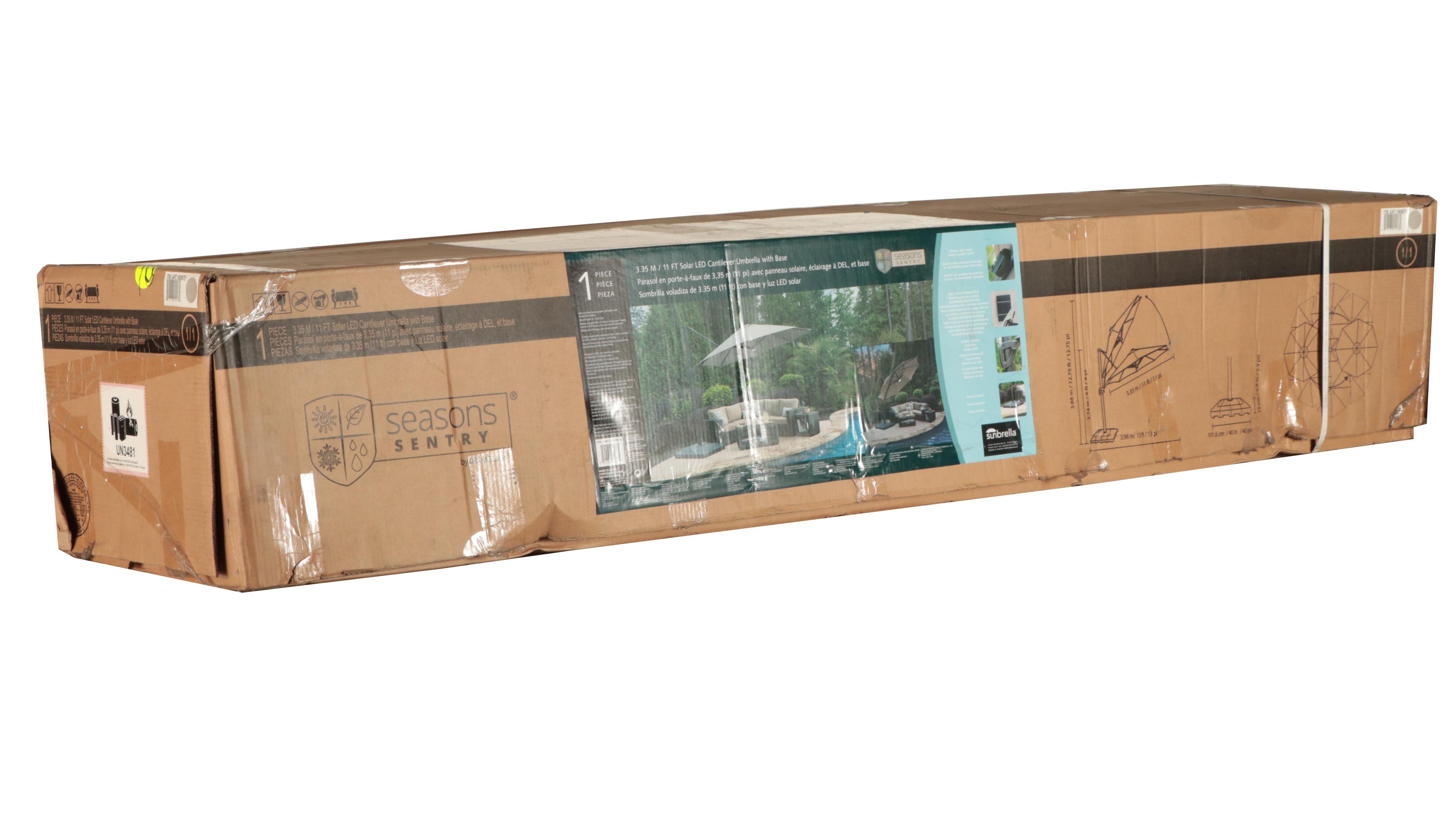 Seasons Sentry 11' LED Solar Round Cantilever Umbrella