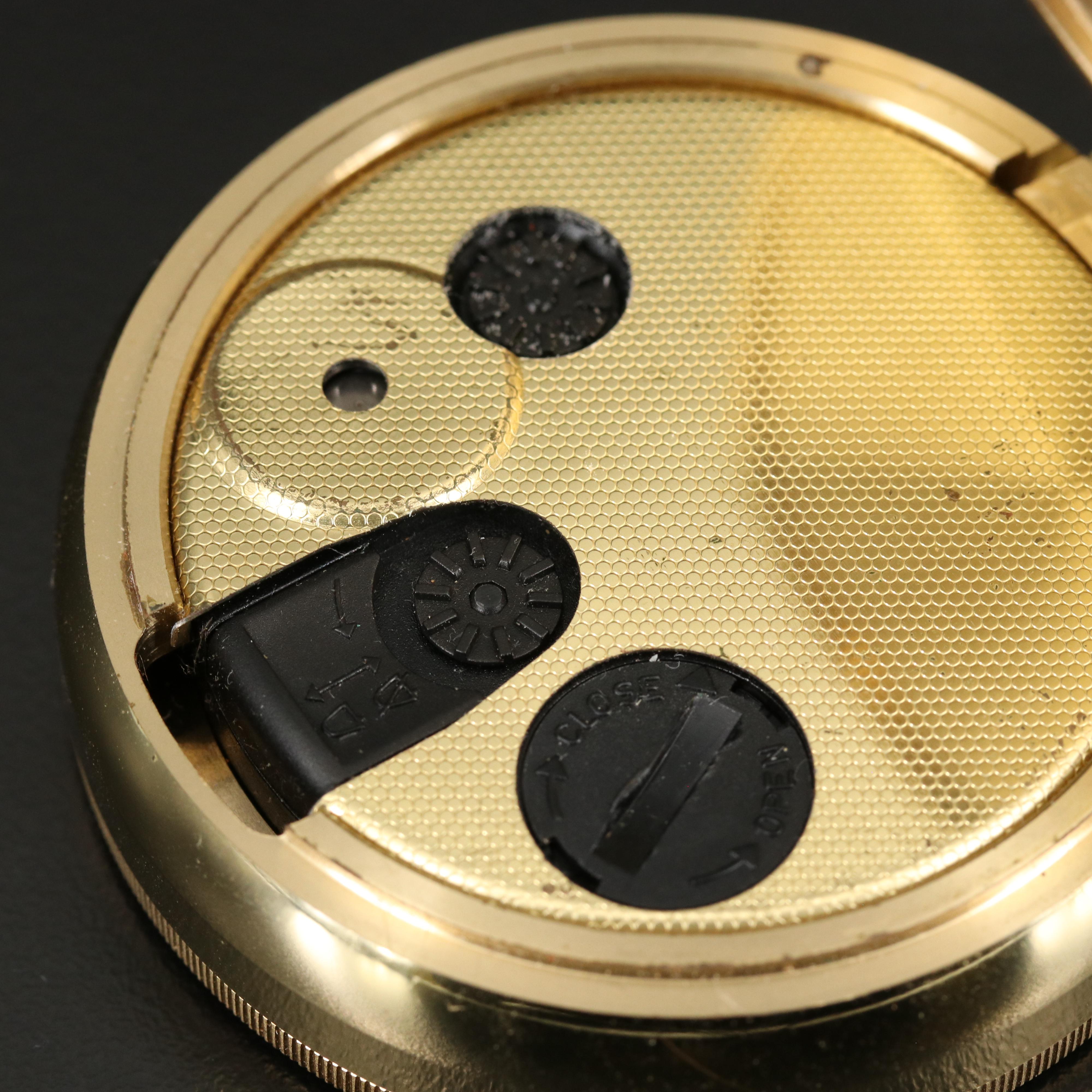 1990 Tiffany & Co. World Time Brass Travel Alarm Clock