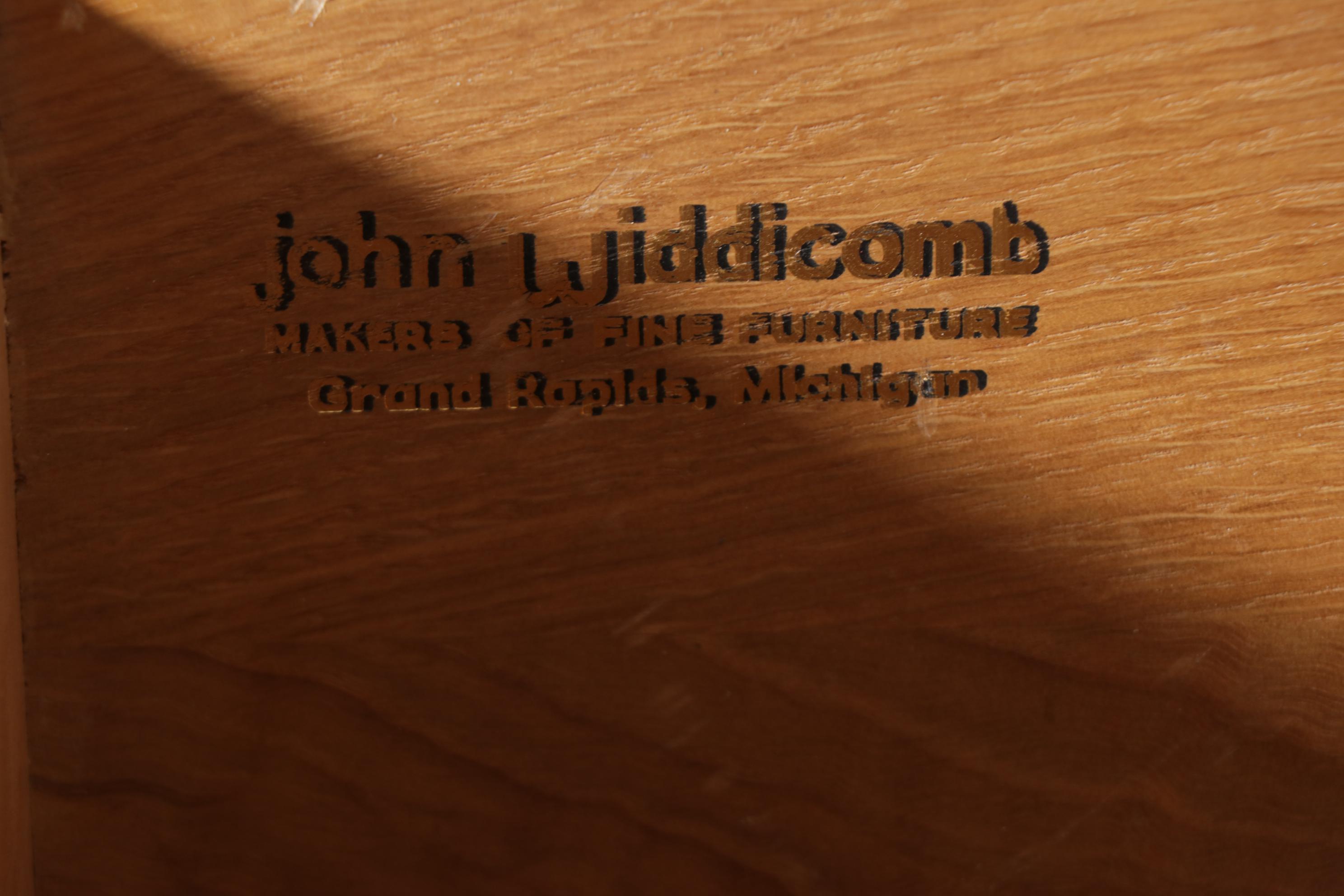 John Widdicomb Campaign Style Burlwood Clothes Press, Mid to Late 20th C.