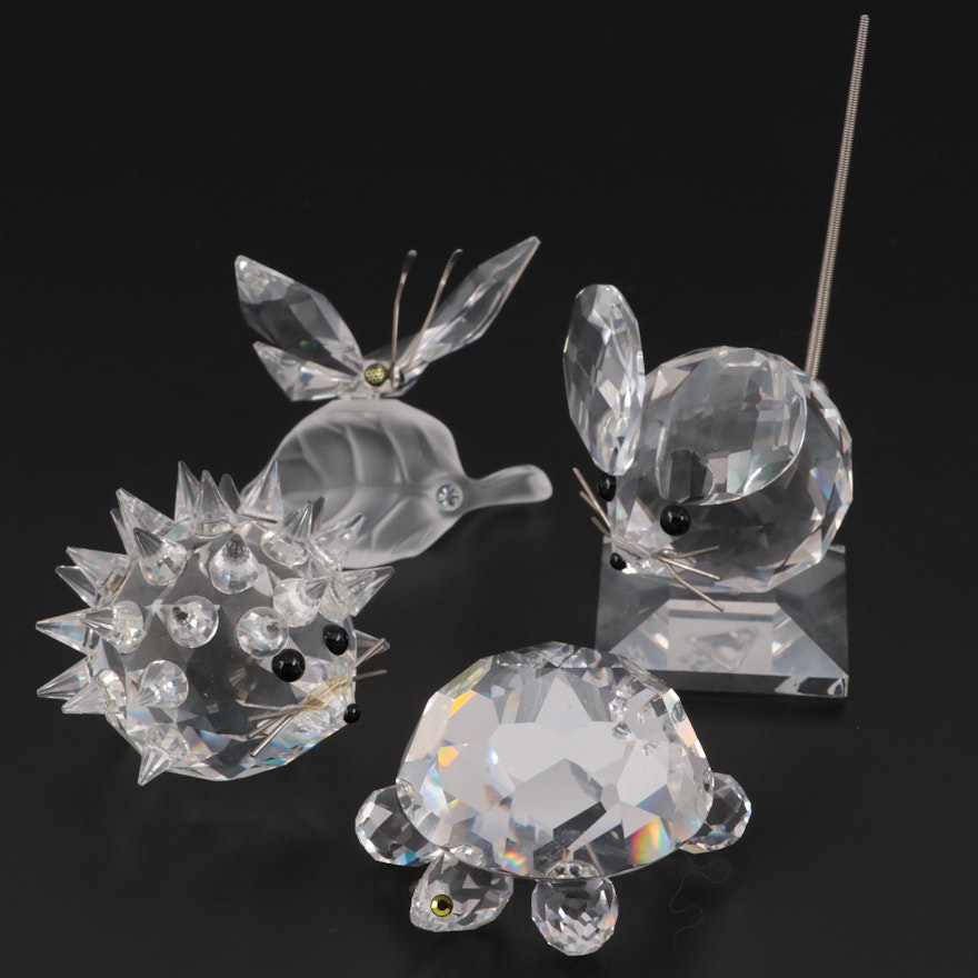 Swarovski "Butterfly on a Leaf" and Other Crystal Figurines