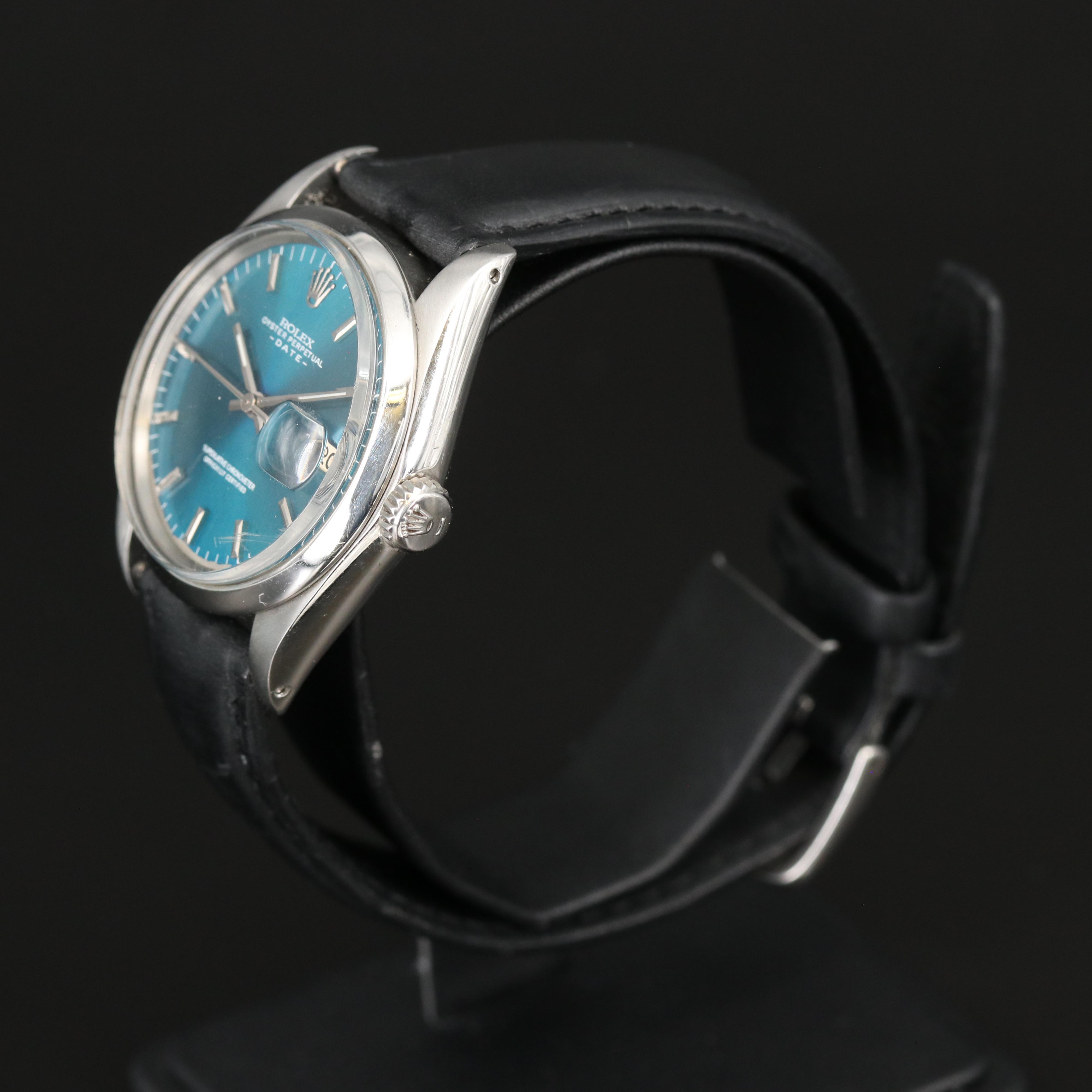 1969 Rolex Date 1500 Stainless Steel Automatic Watch