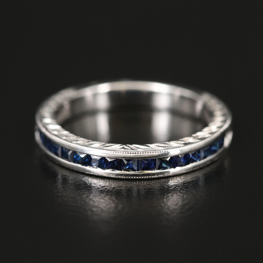 EFFY 18K WHITE GOLD NATURAL SAPPHIRE RING