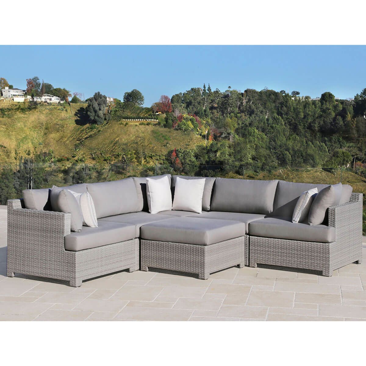 Abbyson Living "Belmont" 6-Piece Modular Sectional Patio Set