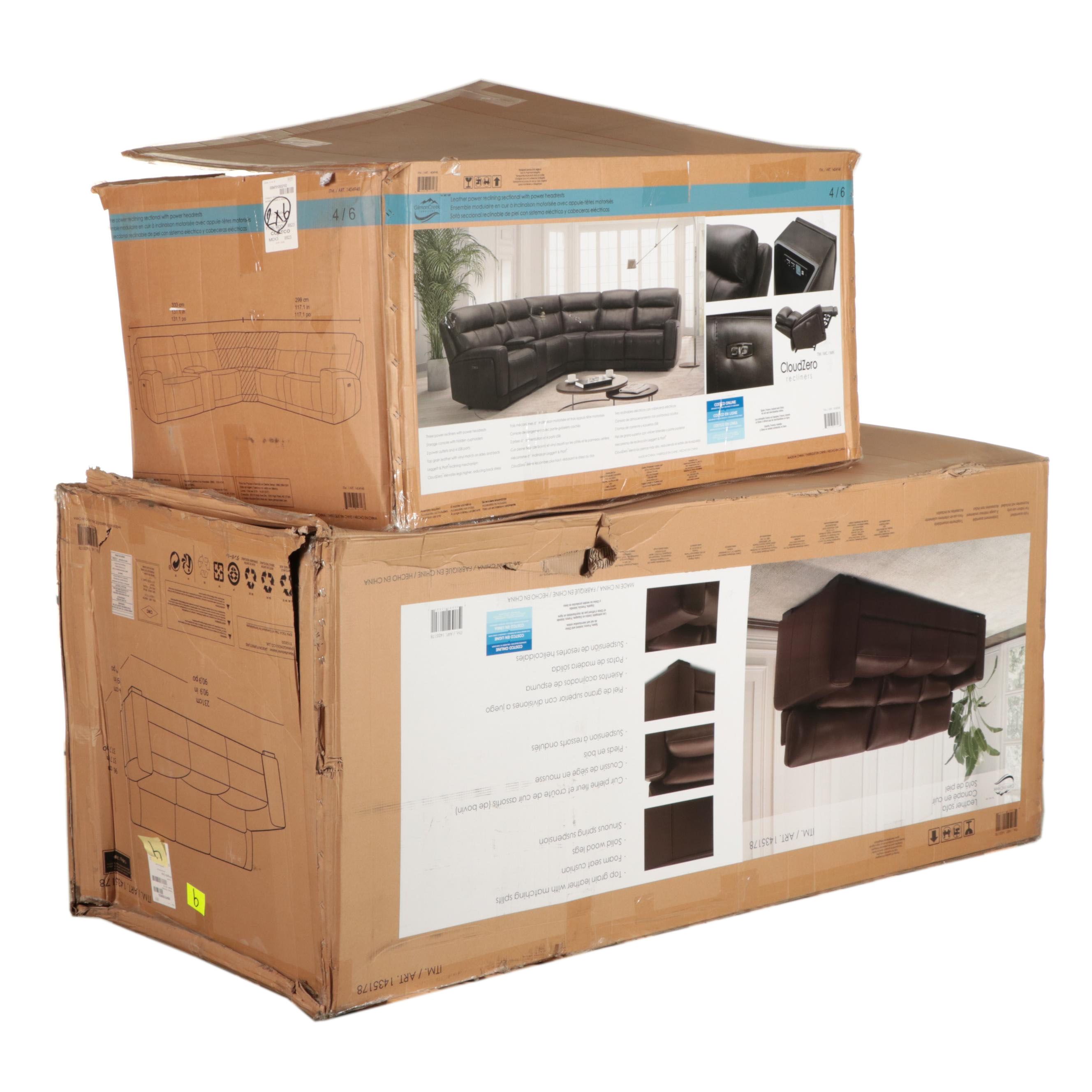 Gilman Creek "Gearhart" Six-Piece Leather Power Reclining Sectional