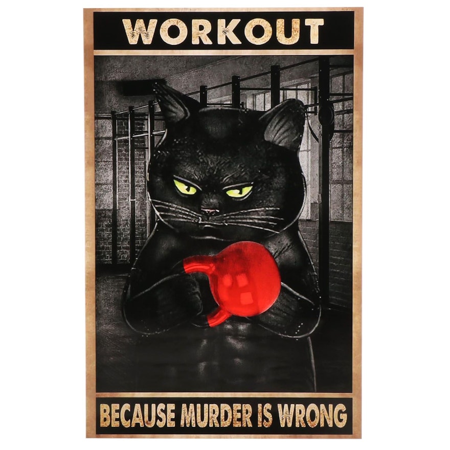 Giclée of Cat Working Out, 21st Century