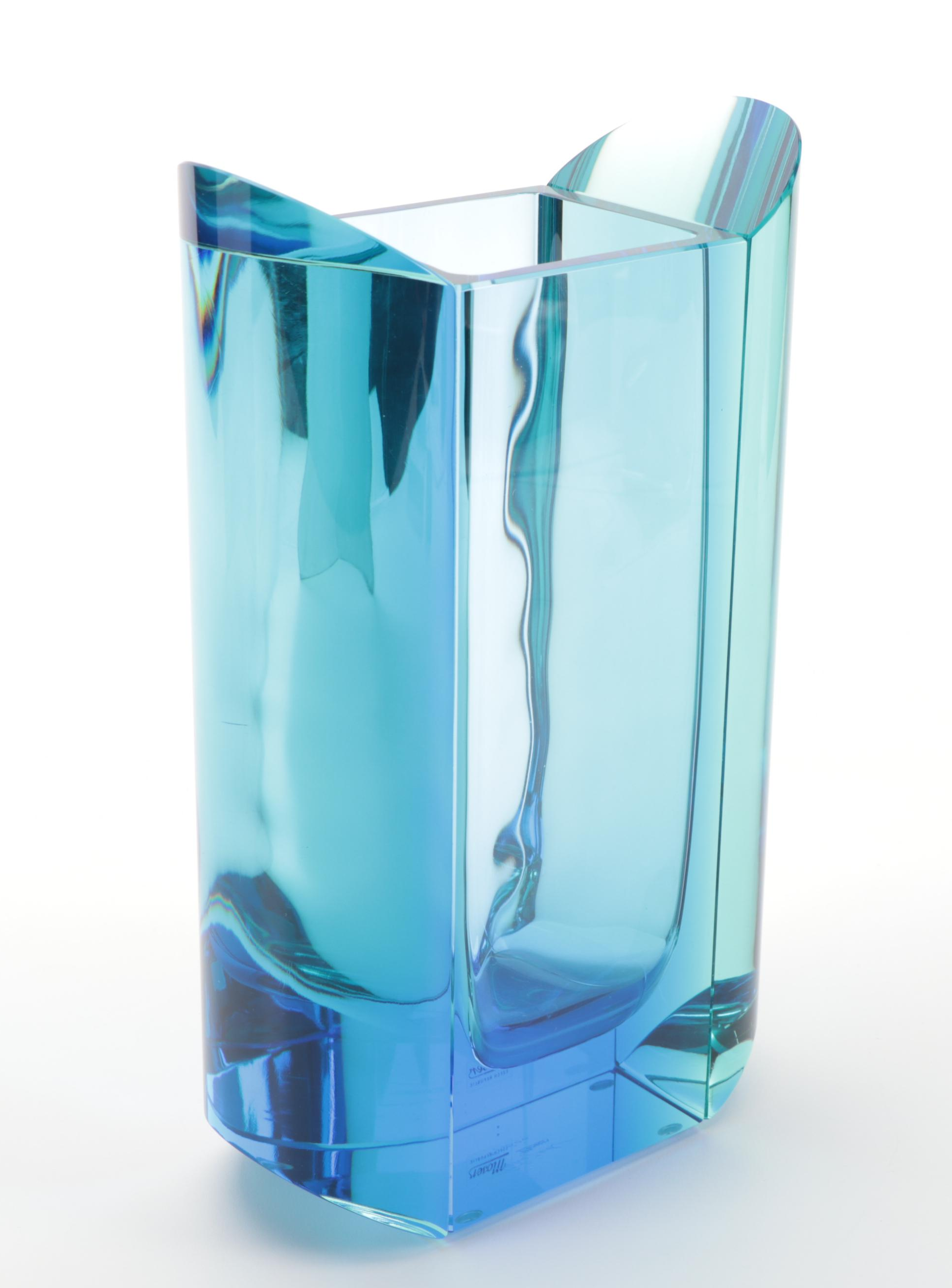 Jiří Šuhájek for Moser Limited Edition Aquamarine and Beryl "Wings" Vase