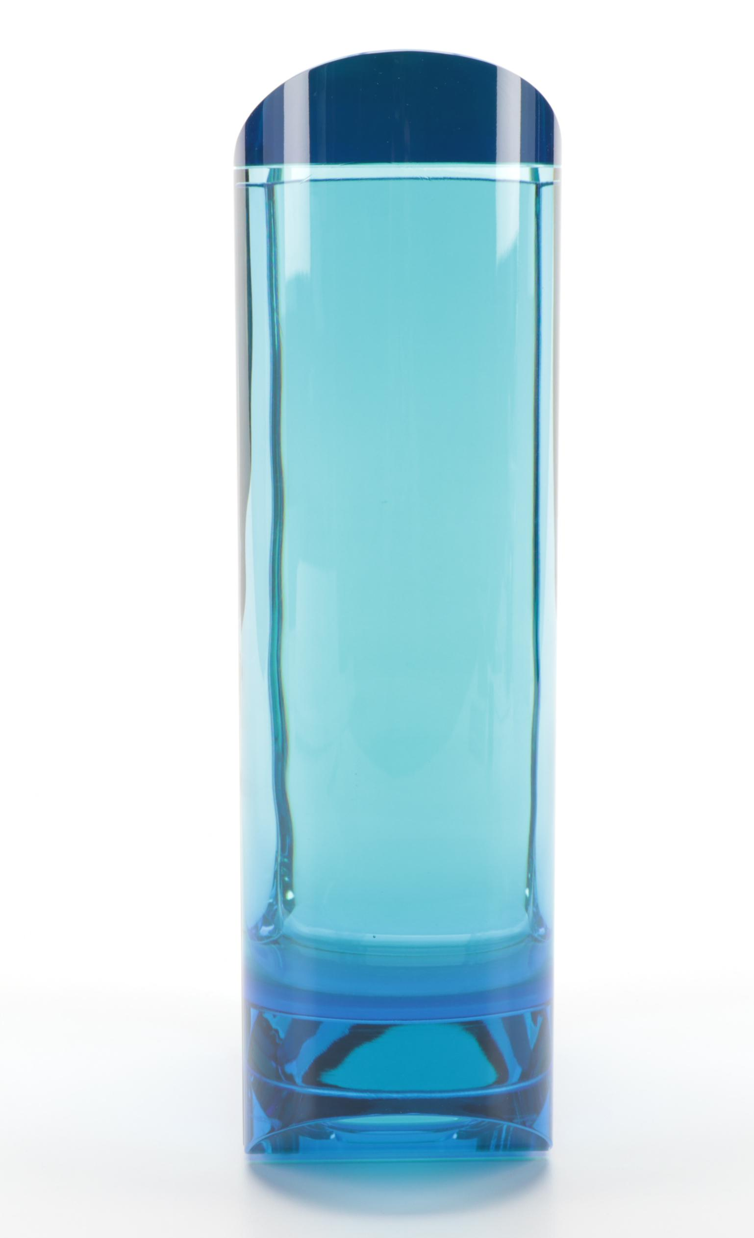 Jiří Šuhájek for Moser Limited Edition Aquamarine and Beryl "Wings" Vase